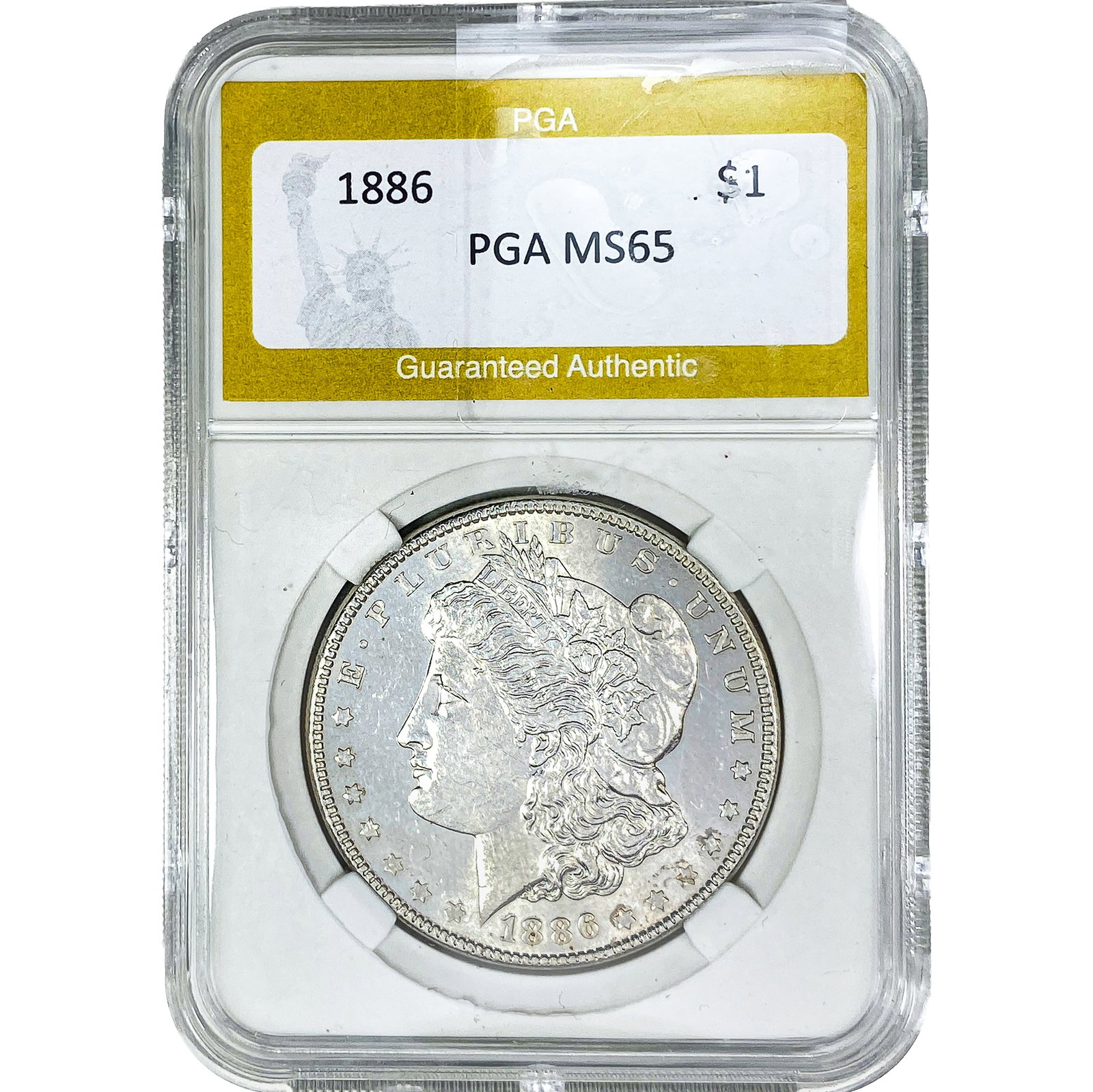 1886 Morgan Silver Dollar PGA MS65: 1886 Morgan Silver Dollar PGA MS65