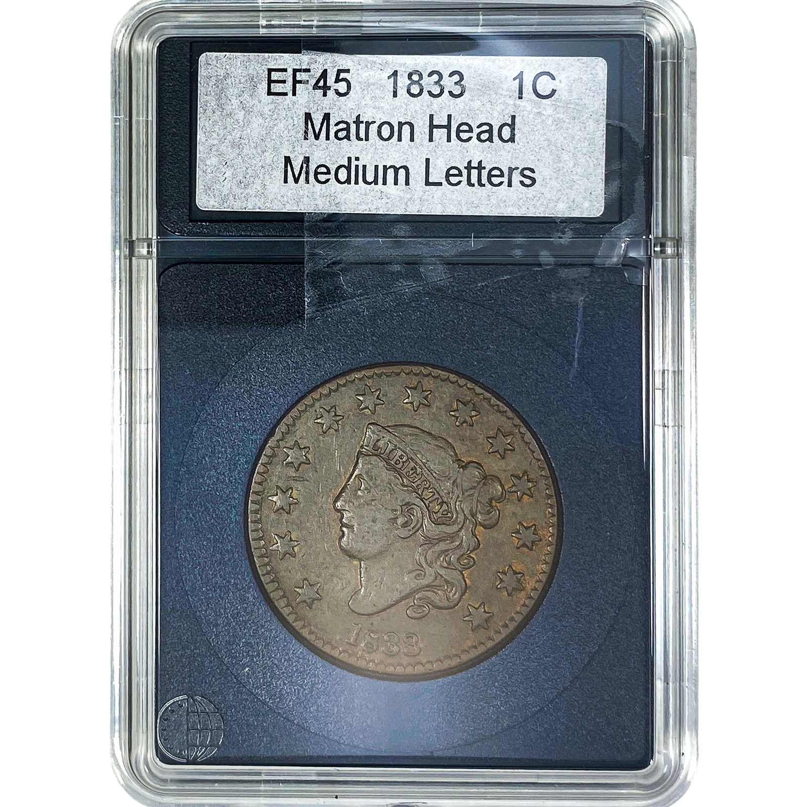 1833 Coronet Head Large Cent EF45 (1 of 2)