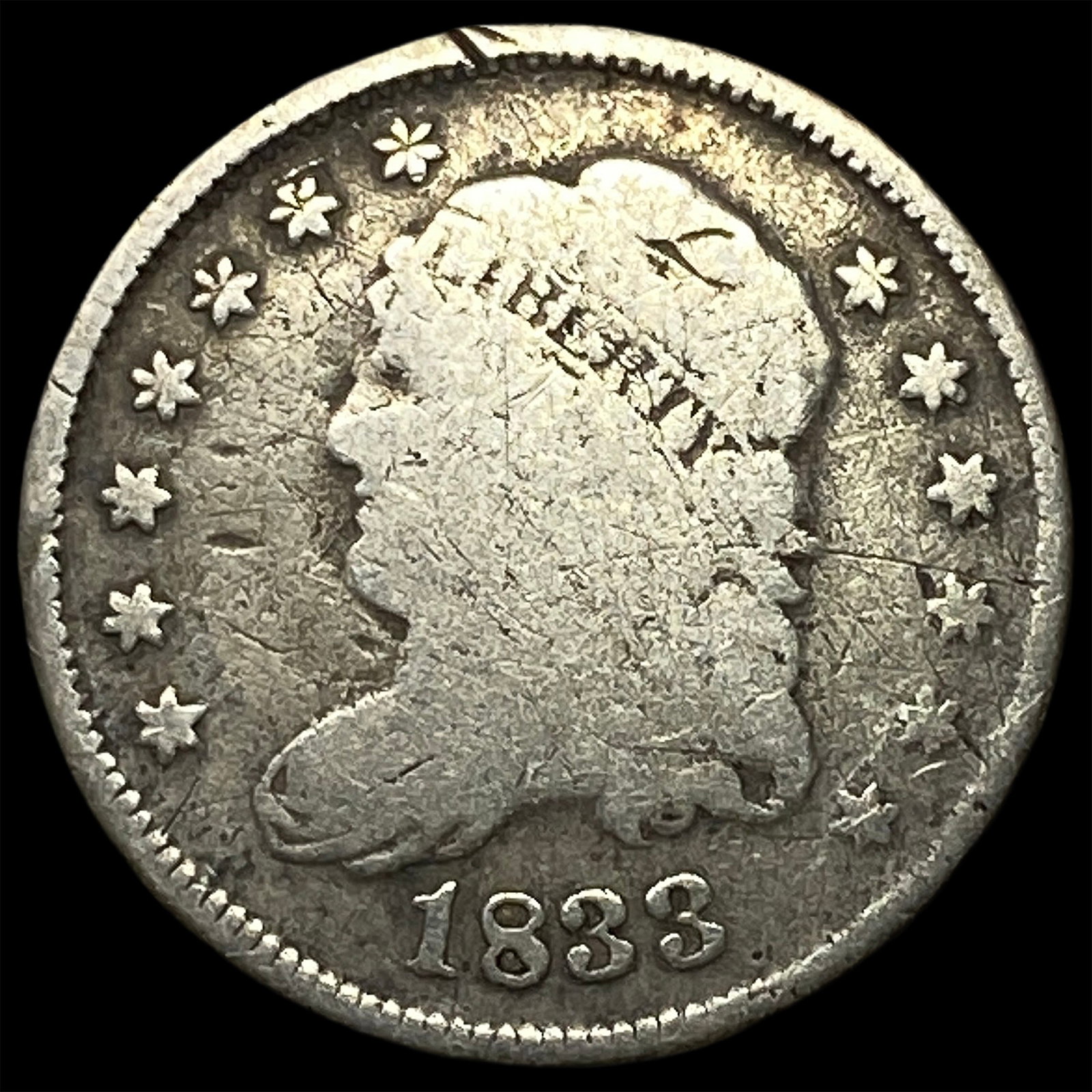 1833 Capped Bust Half Dime ABOUT UNCIRCULATED (1 of 2)