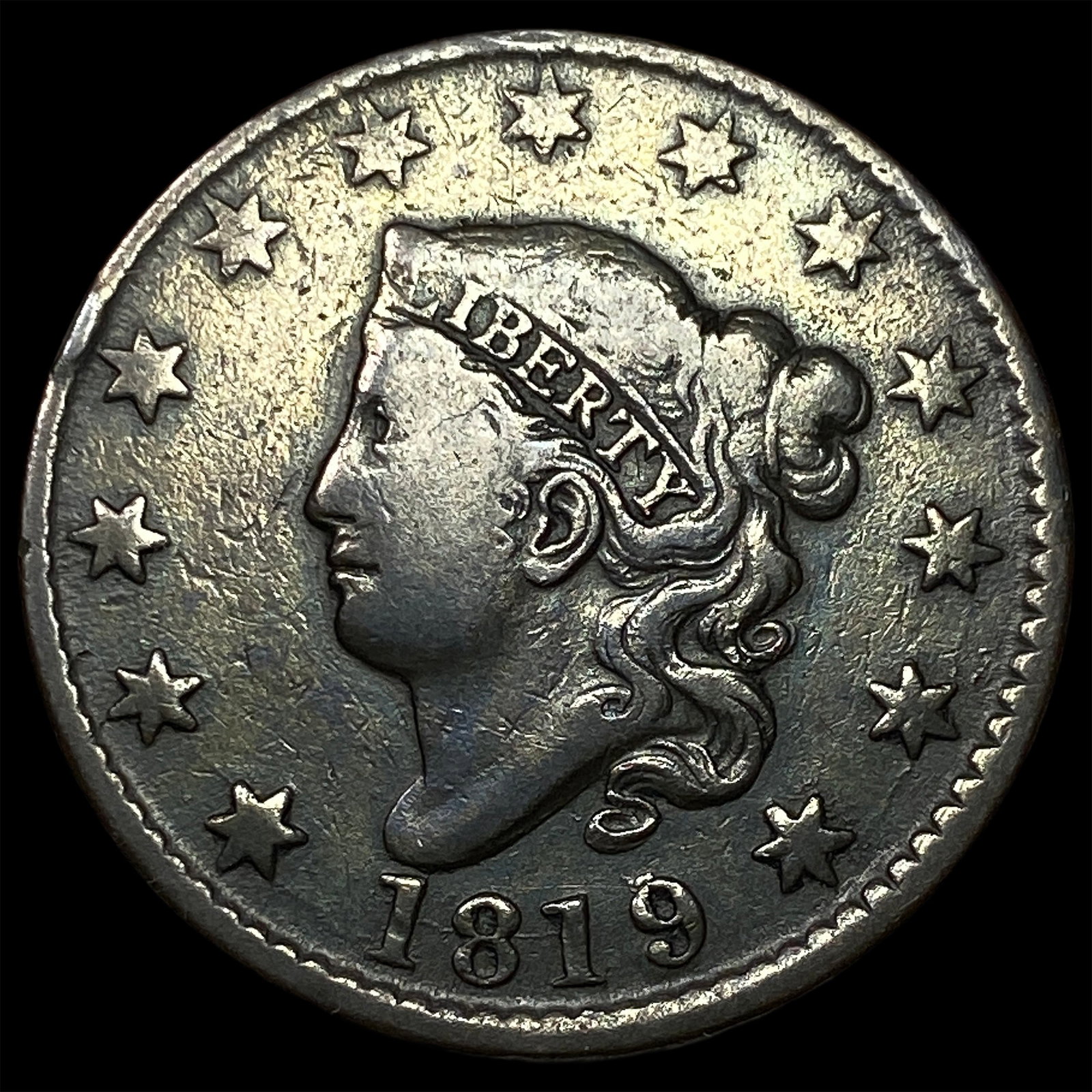 1819 Large Cent NEARLY UNCIRCULATED: 1819 Large Cent NEARLY UNCIRCULATED
