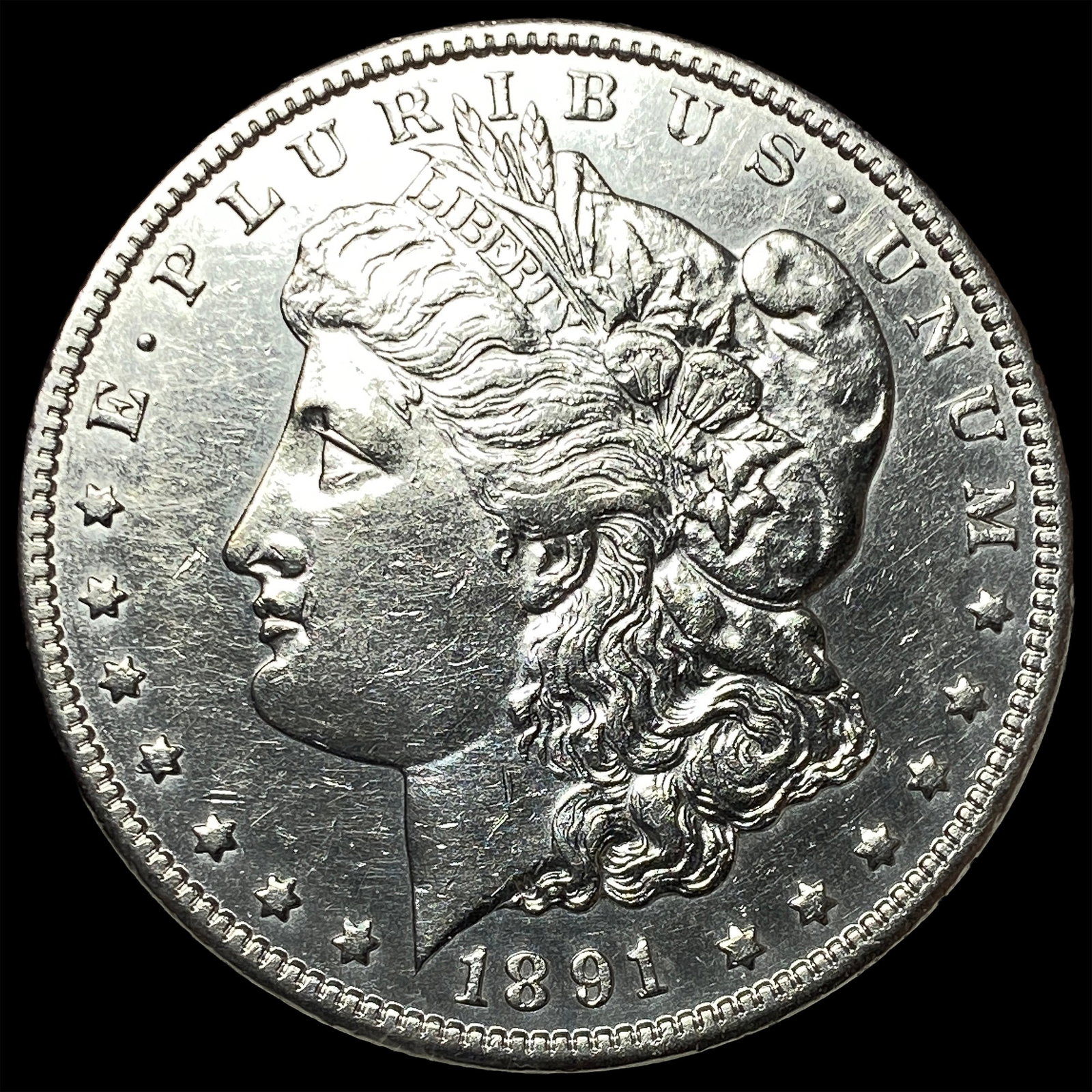 1891-CC Silver Morgan Dollar CLOSELY UNCIRCULATED: 1891-CC Silver Morgan Dollar CLOSELY UNCIRCULATED