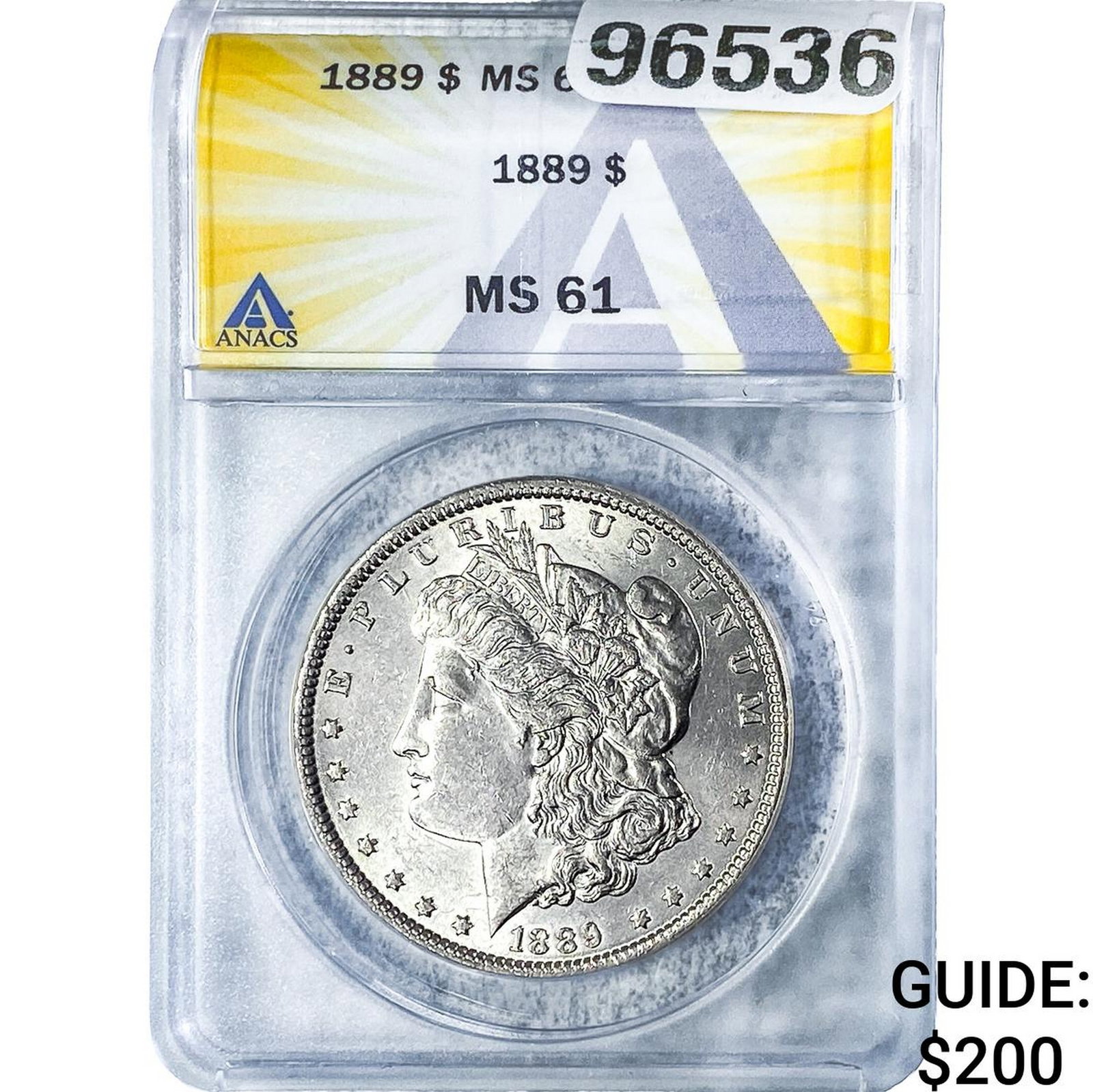 1889 Morgan Silver Dollar ANACS MS61: 1889 Morgan Silver Dollar ANACS MS61