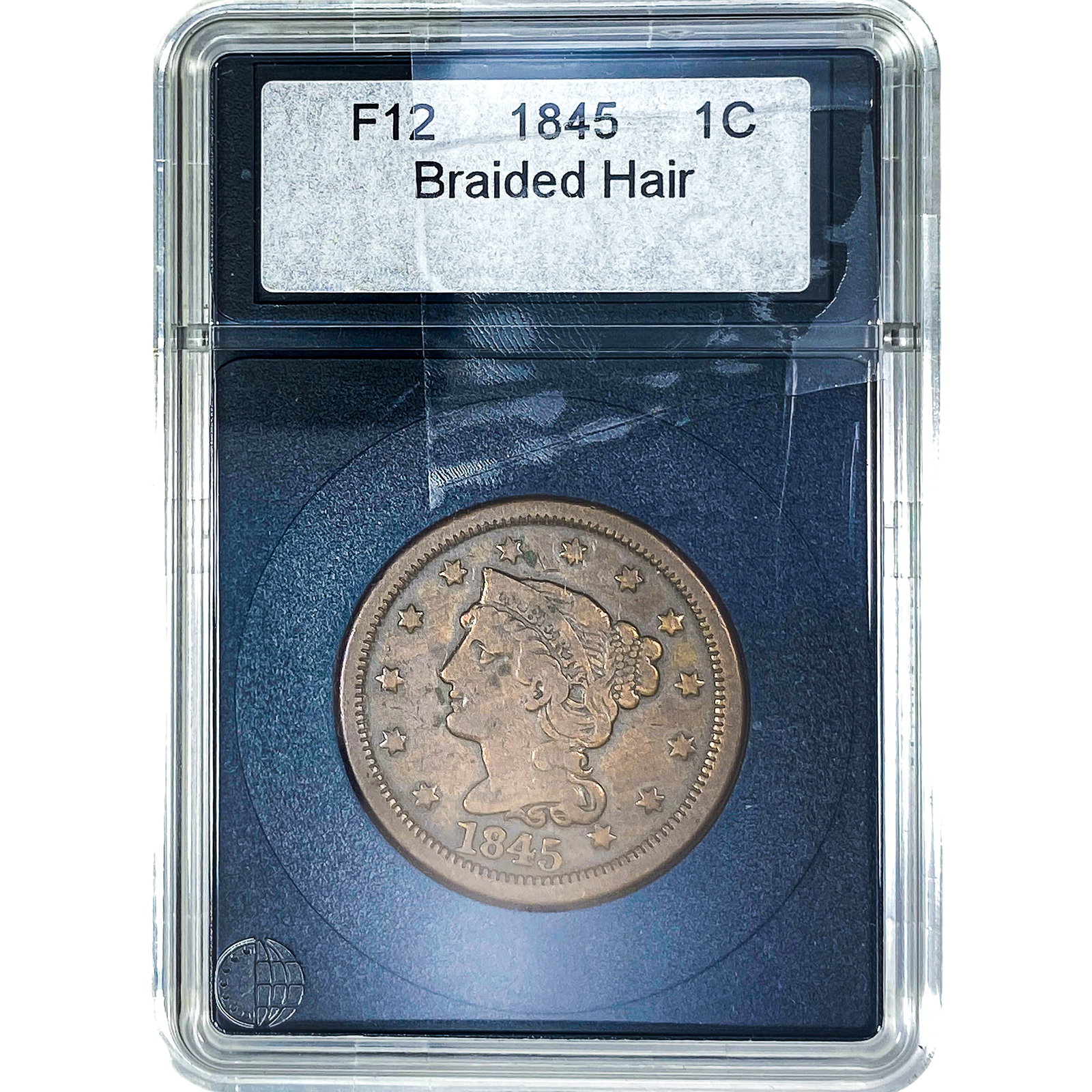 1845 Braided Hair Large Cent F12 (1 of 2)