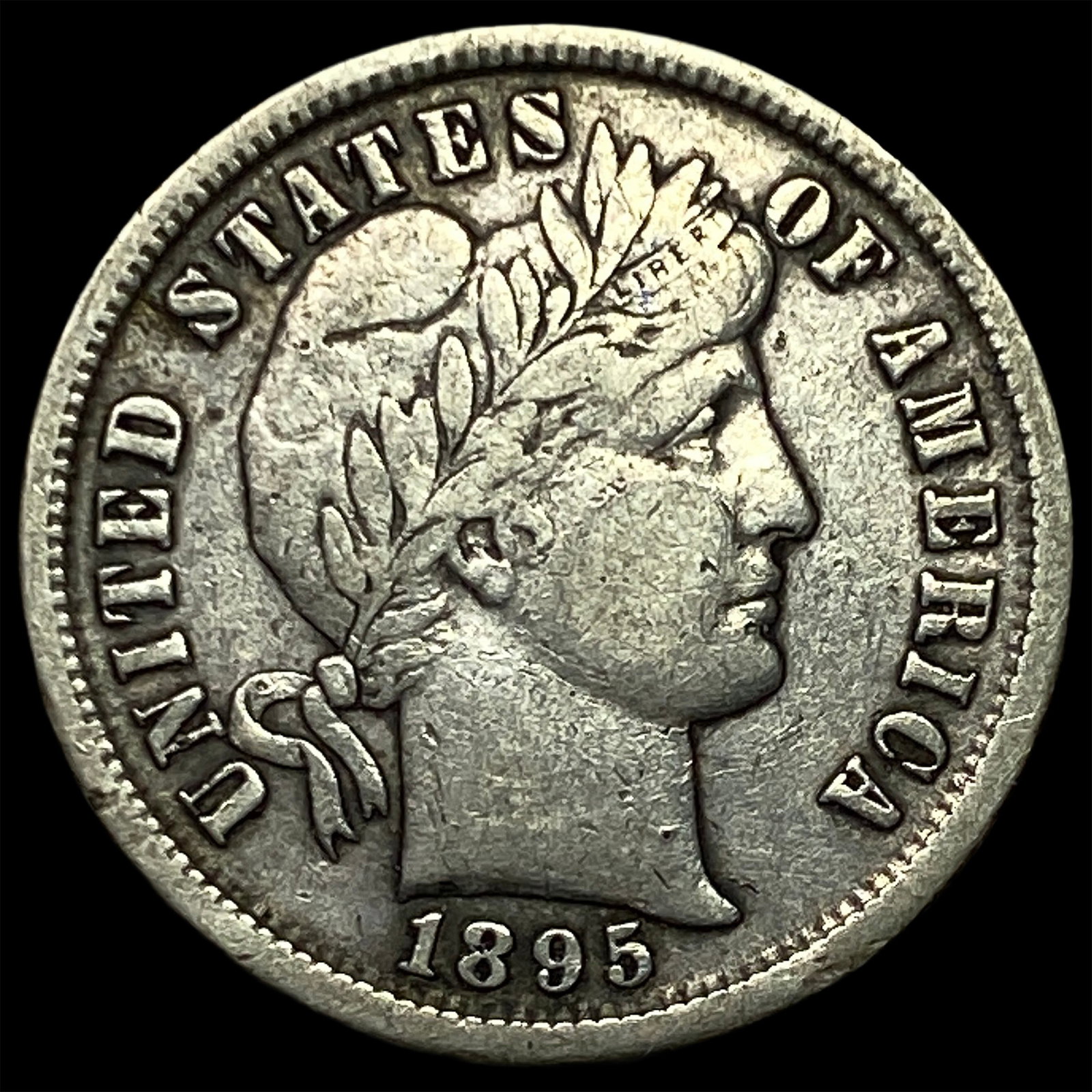 1895-S Silver Barber Dime NEARLY UNCIRCULATED (1 of 2)