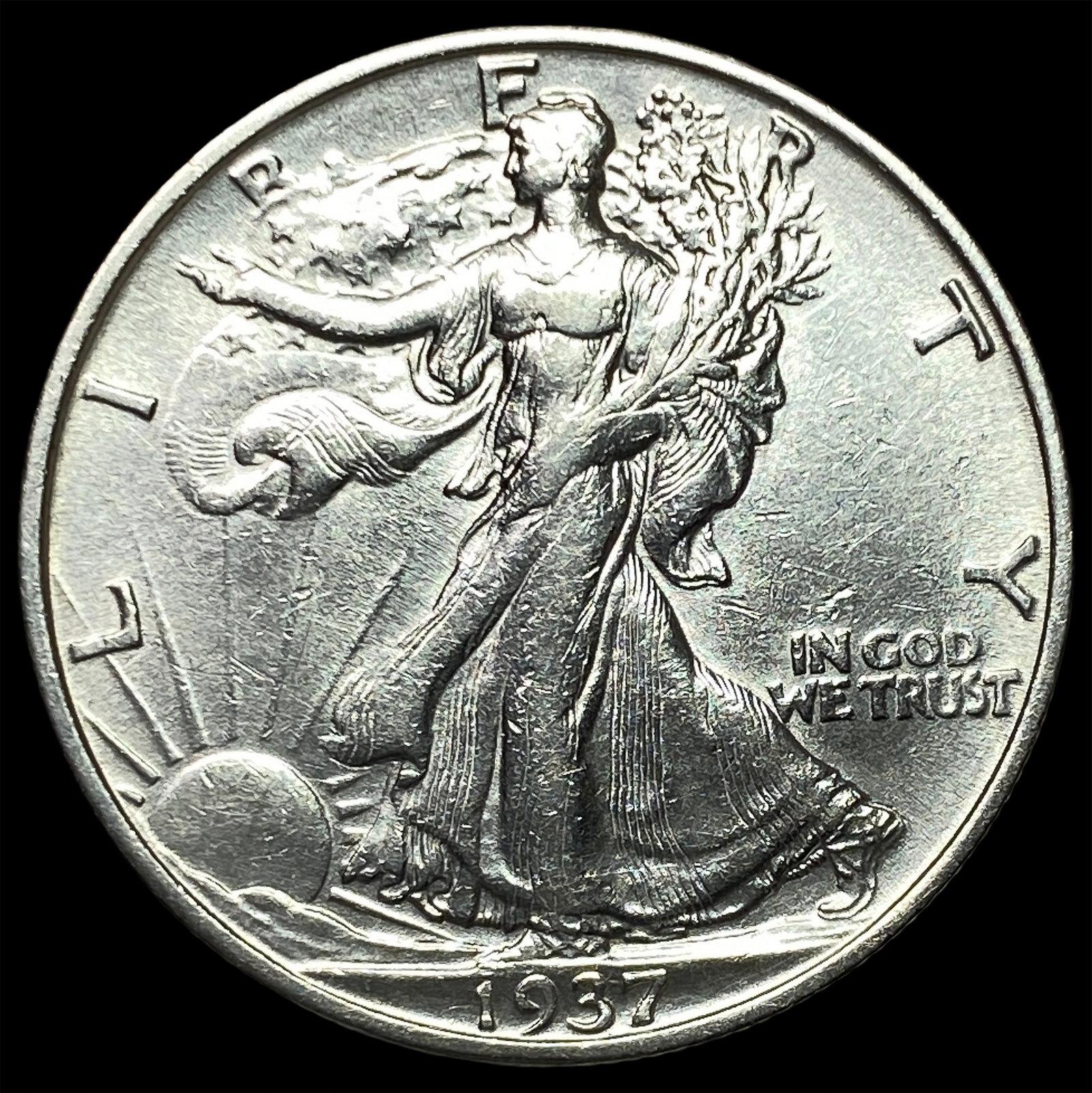 1937-S Silver Walking Liberty Half Dollar CHOICE AU (1 of 2)