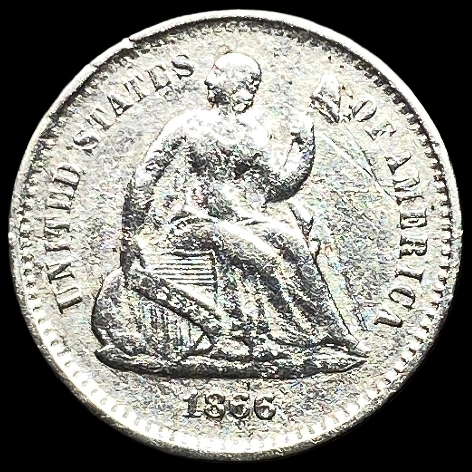 1866-S Silver Seated Liberty Half Dime HIGH GRADE: 1866-S Silver Seated Liberty Half Dime HIGH GRADE