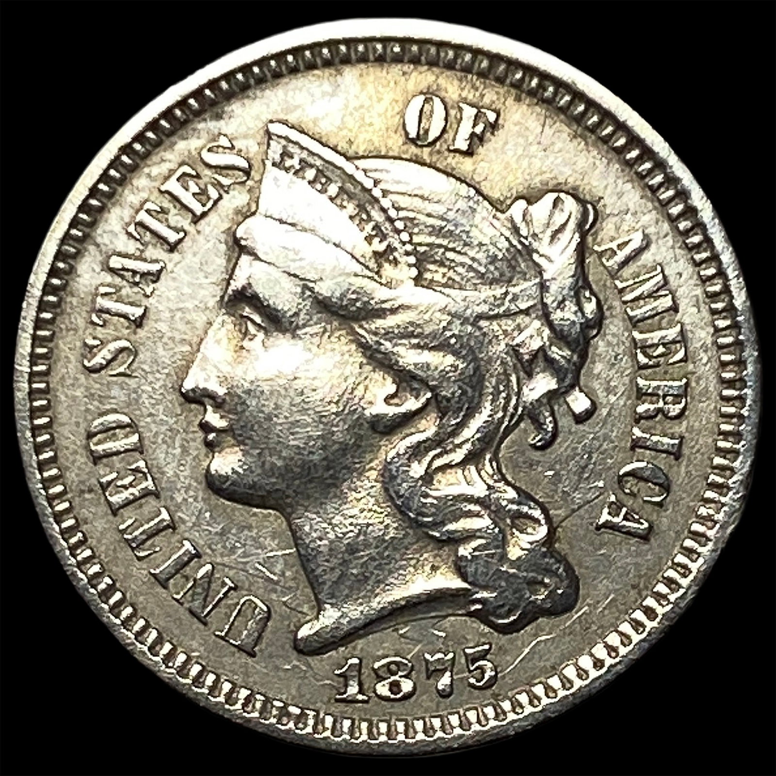 1875 Nickel Three-Cent Piece HIGH GRADE: 1875 Nickel Three-Cent Piece HIGH GRADE