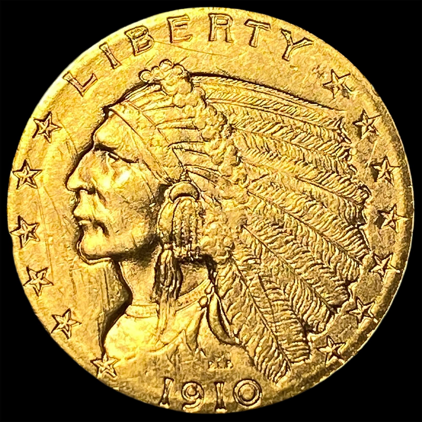 1910 Indian Head Gold $2.5 Quarter Eagle UNCIRCULATED (1 of 2)
