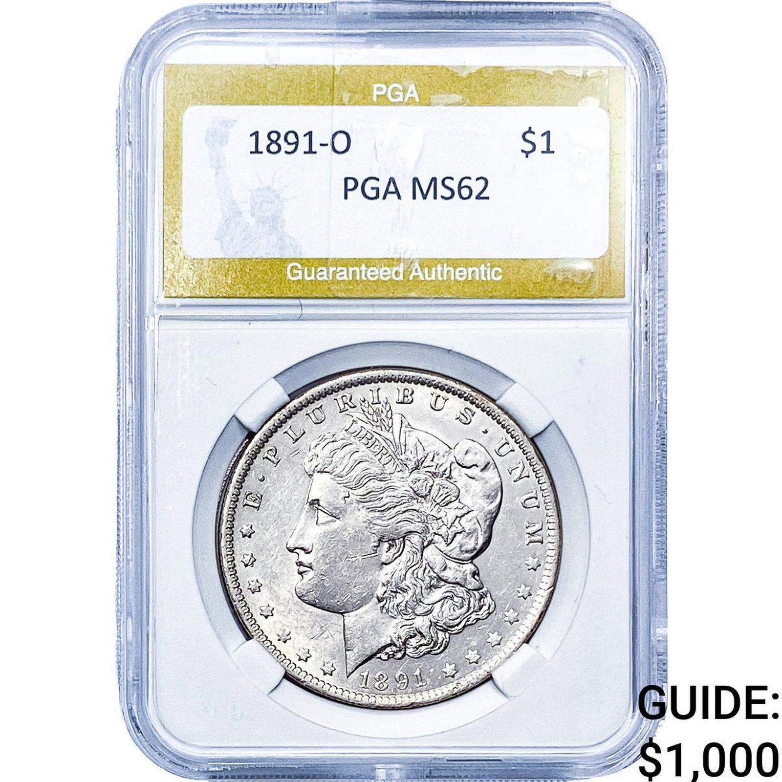 1891-O Morgan Silver Dollar PGA MS62: 1891-O Morgan Silver Dollar PGA MS62