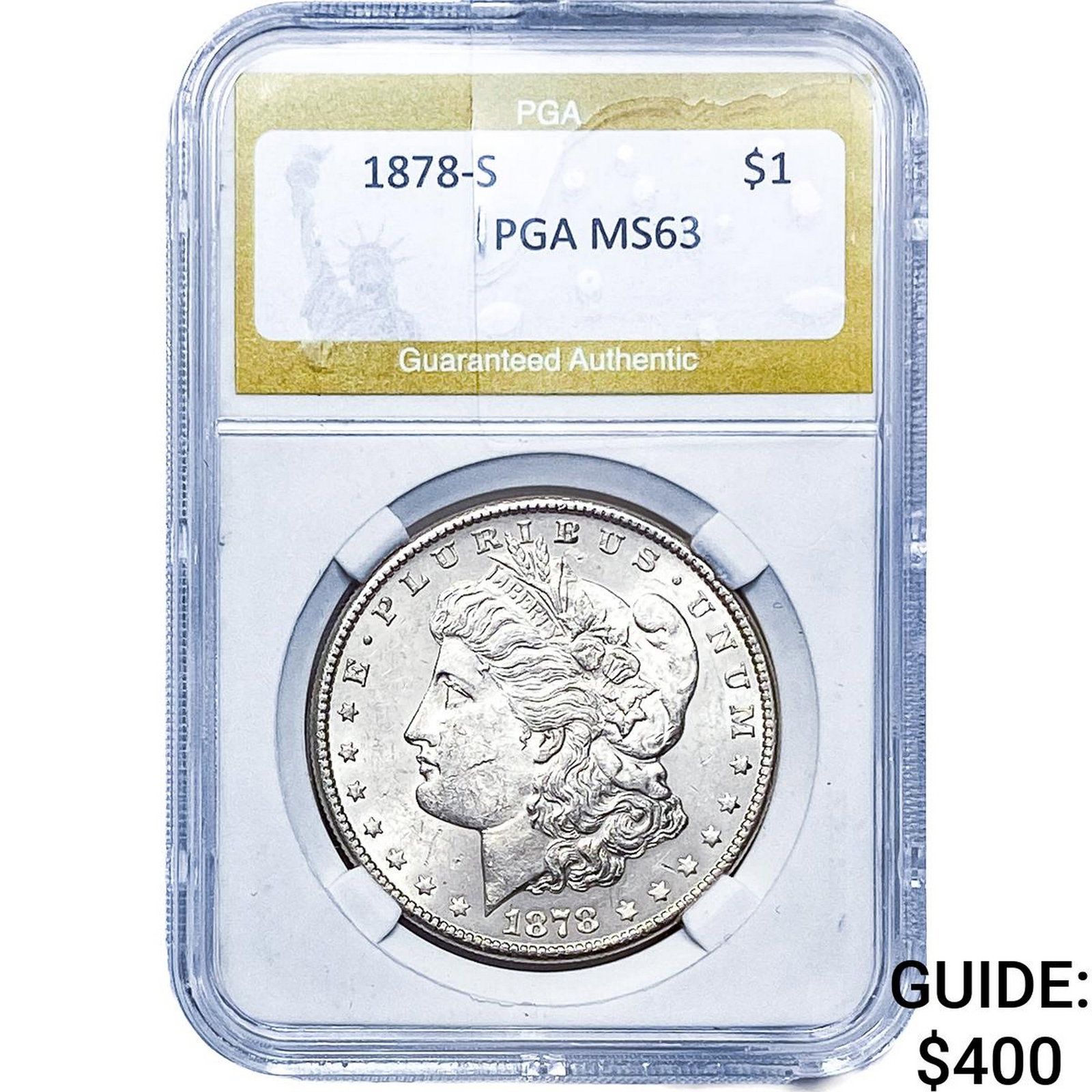 1878-S Morgan Silver Dollar PGA MS63: 1878-S Morgan Silver Dollar PGA MS63