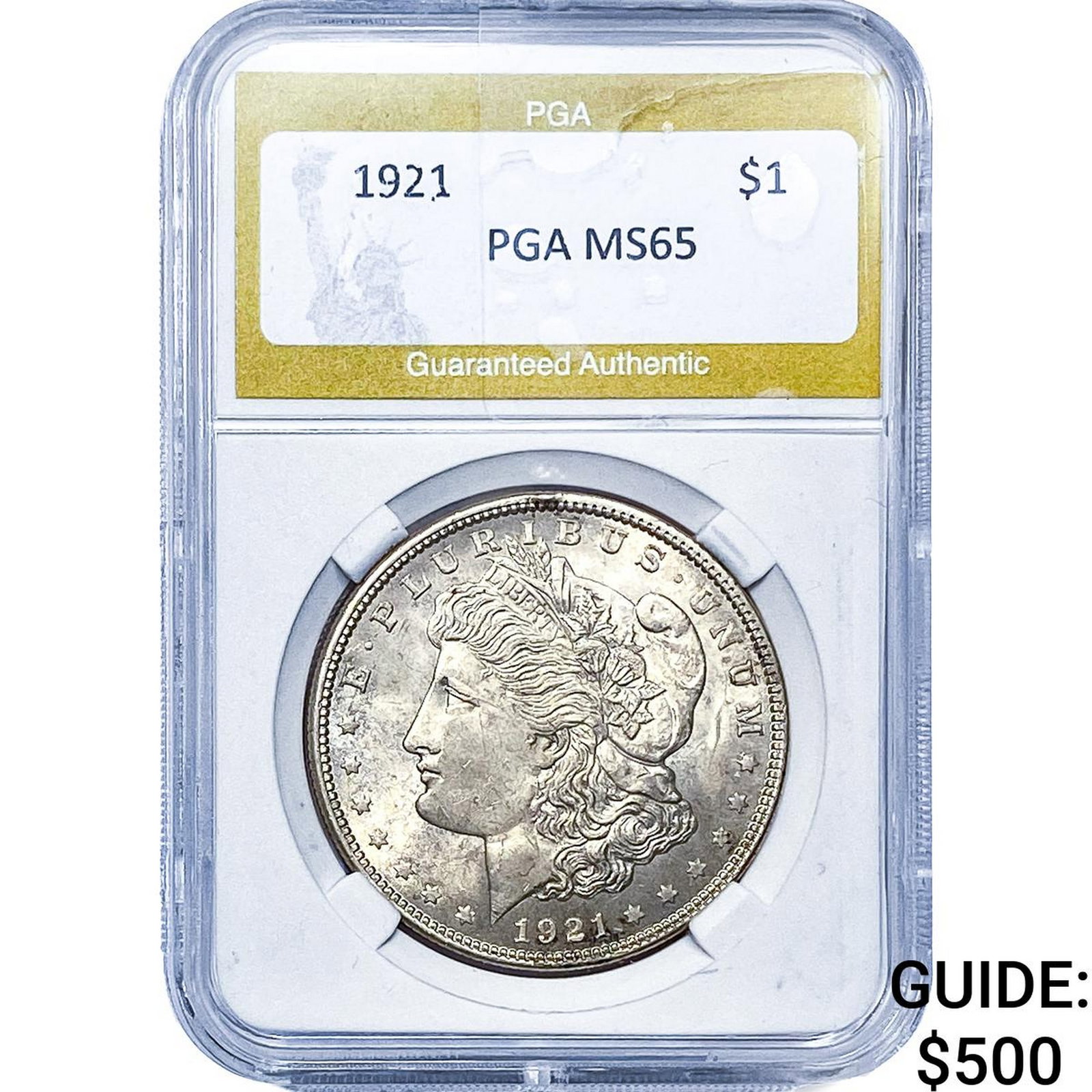 1921 Morgan Silver Dollar PGA MS65: 1921 Morgan Silver Dollar PGA MS65