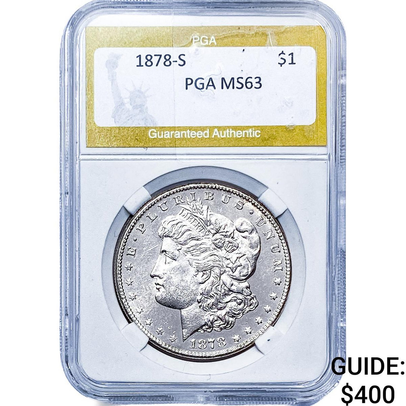 1878-S Morgan Silver Dollar PGA MS63: 1878-S Morgan Silver Dollar PGA MS63