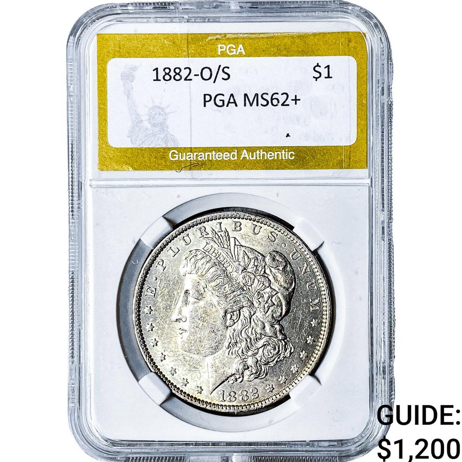 1882-O/S Morgan Silver Dollar PGA MS62+ (1 of 2)