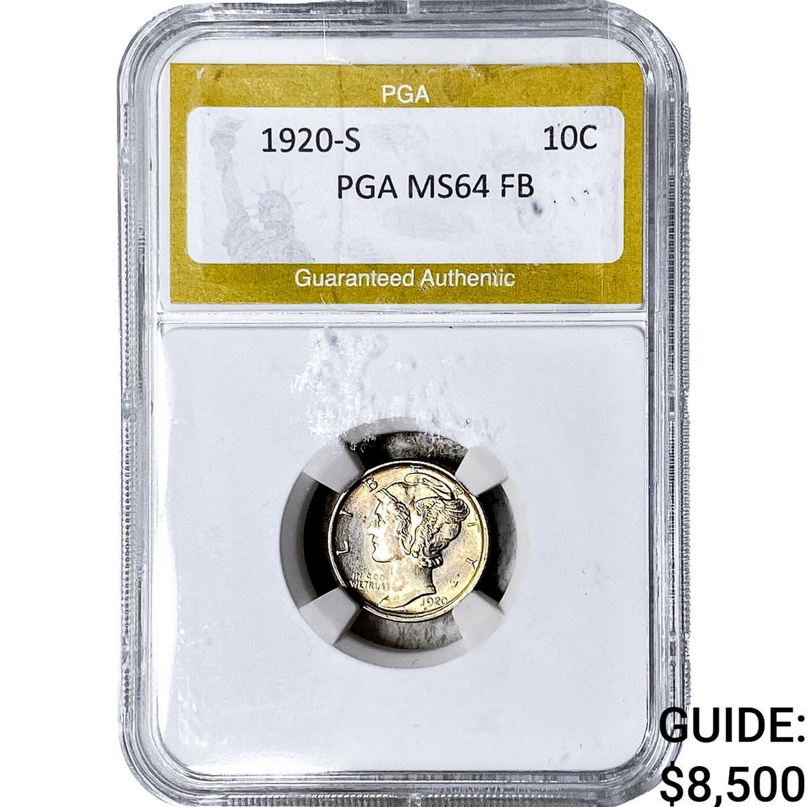 1920-S Mercury Silver Dime PGA MS64 FB (1 of 2)
