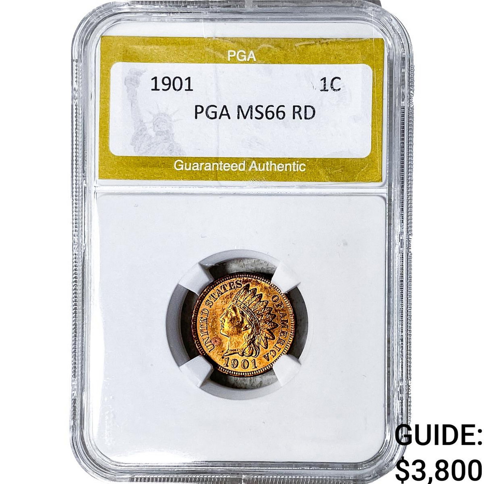 1901 Indian Head Cent PGA MS66 RD (1 of 2)