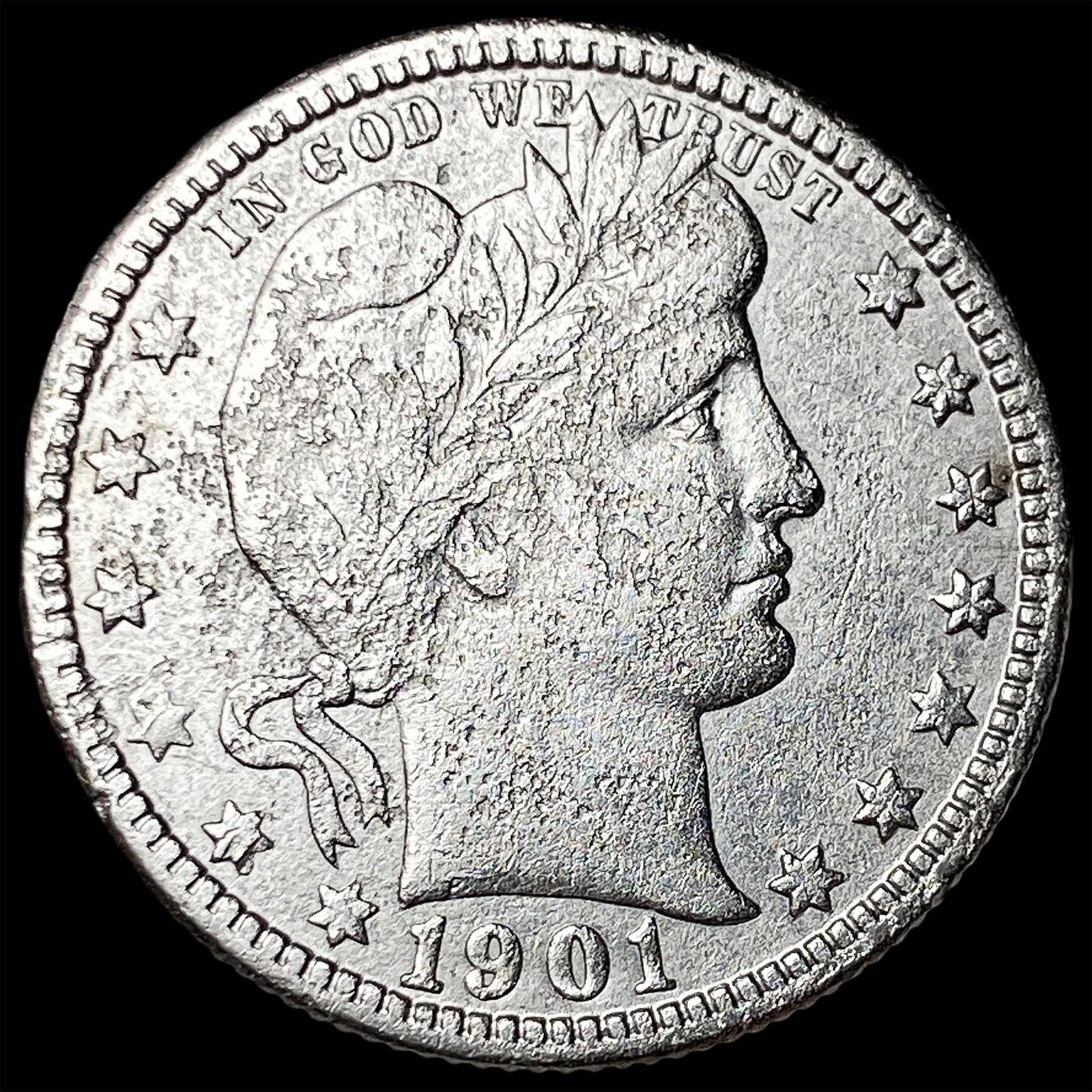 1901-O Silver Barber Quarter LIGHTLY CIRCULATED (1 of 2)