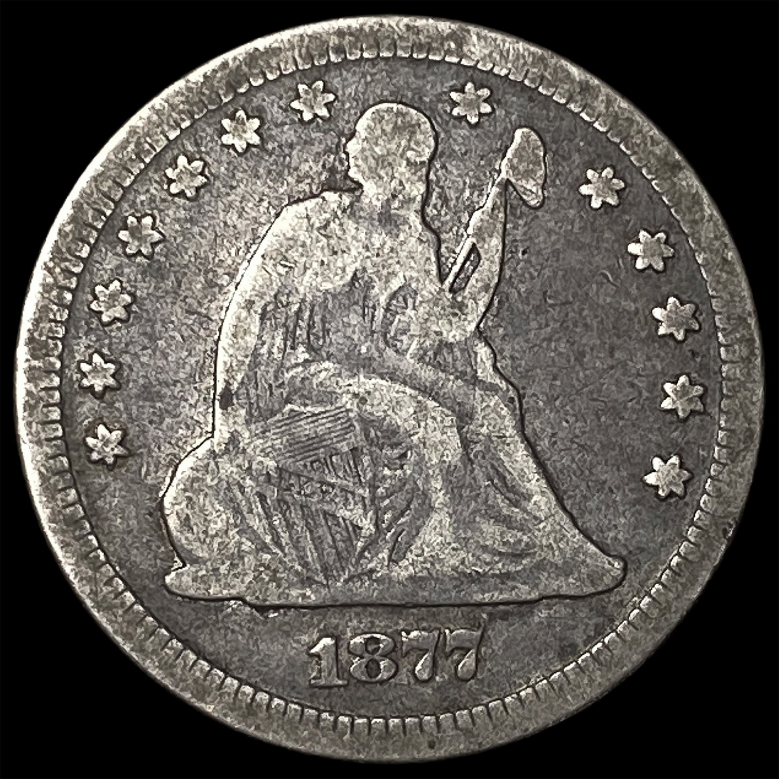 1877 Seated Liberty Half Dollar ABOUT UNCIRCULATED: 1877 Seated Liberty Half Dollar ABOUT UNCIRCULATED