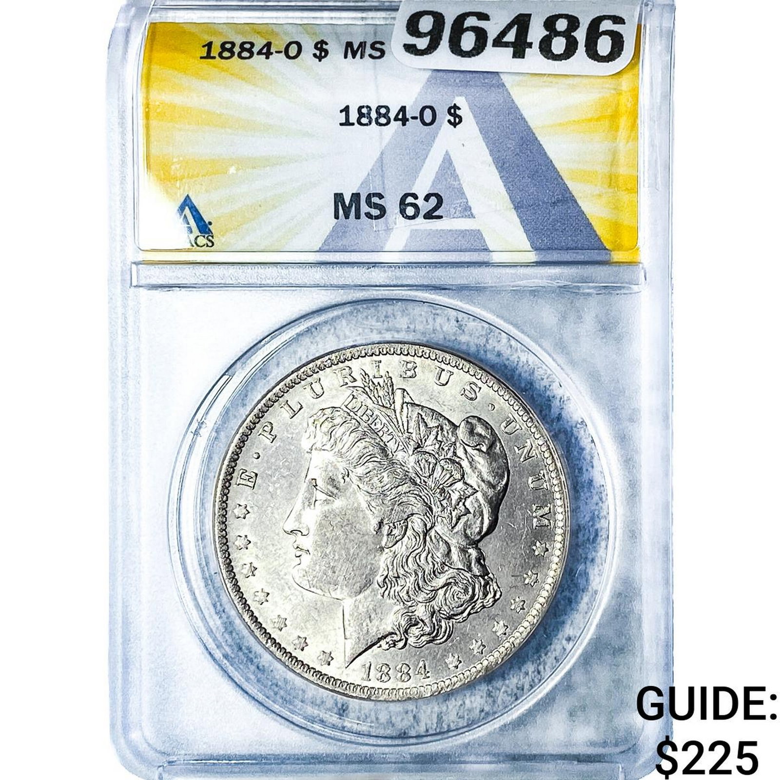 1884-O Morgan Silver Dollar ANACS MS62: 1884-O Morgan Silver Dollar ANACS MS62