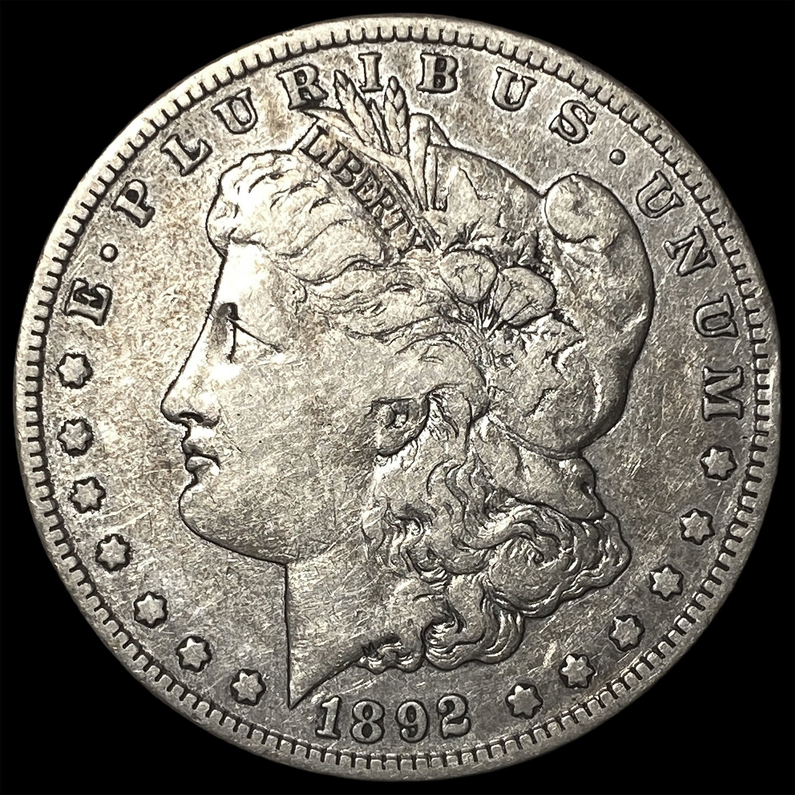 1892-S Silver Morgan Dollar NEARLY UNCIRCULATED: 1892-S Silver Morgan Dollar NEARLY UNCIRCULATED