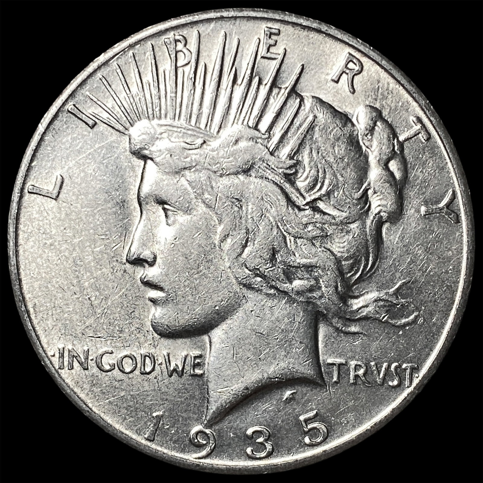 1935-S Silver Peace Dollar CHOICE AU: 1935-S Silver Peace Dollar CHOICE AU