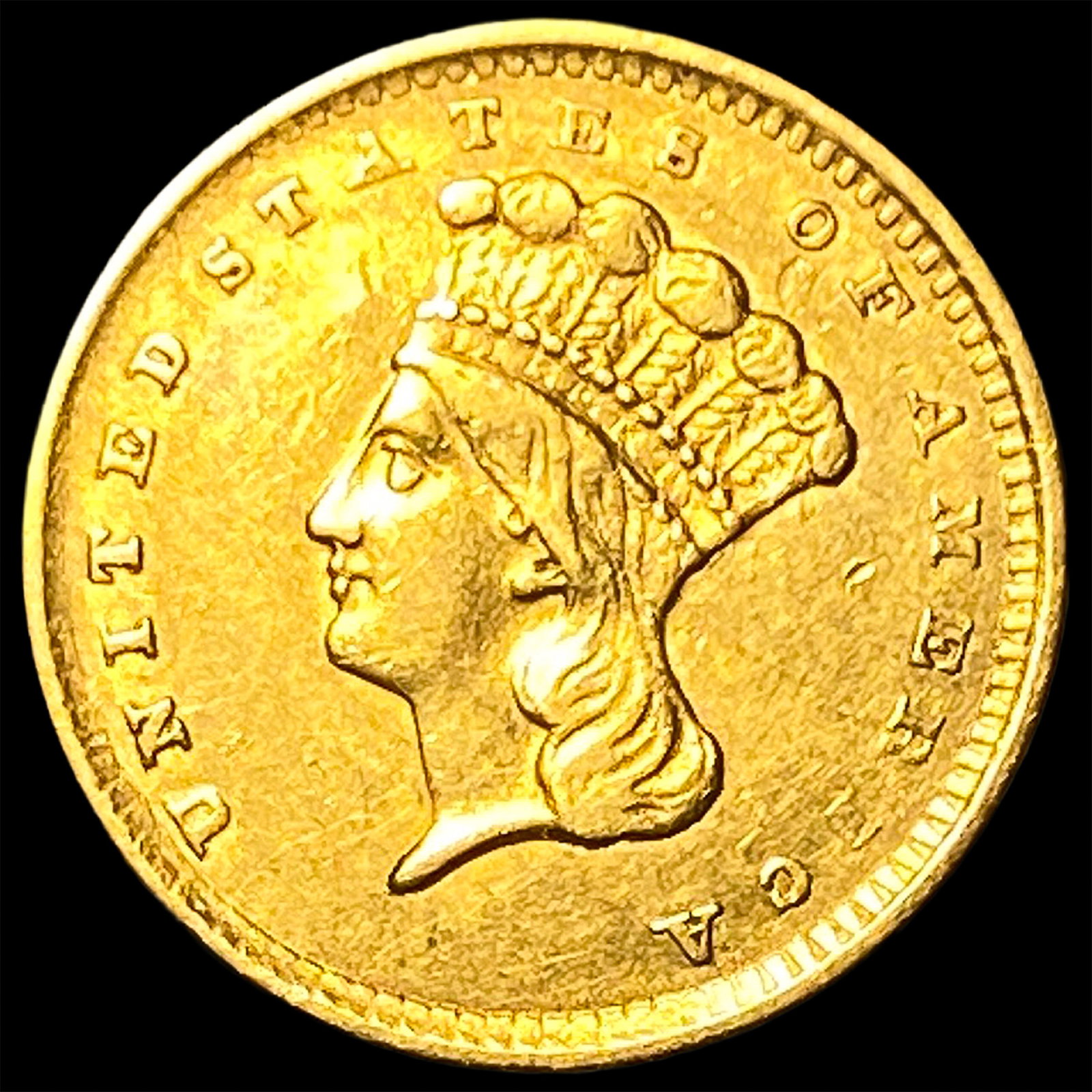 1856 Gold $1 Indian Princess Head CLOSELY UNCIRCULATED: 1856 Gold $1 Indian Princess Head CLOSELY UNCIRCULATED