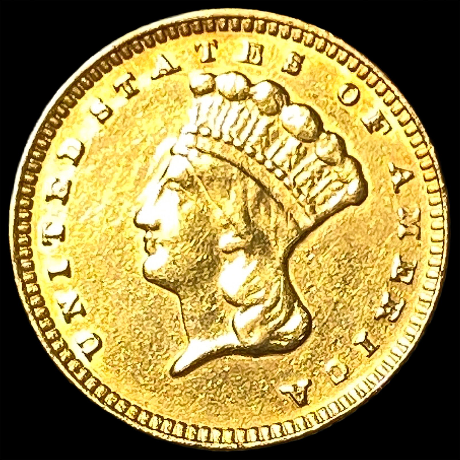1874 Gold $1 Indian Head CLOSELY UNCIRCULATED: 1874 Gold $1 Indian Head CLOSELY UNCIRCULATED