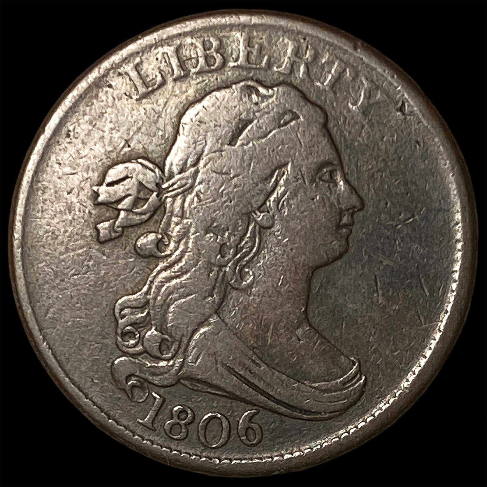 1806 Copper Half Cent Draped Bust CLOSELY UNCIRCULATED (1 of 2)