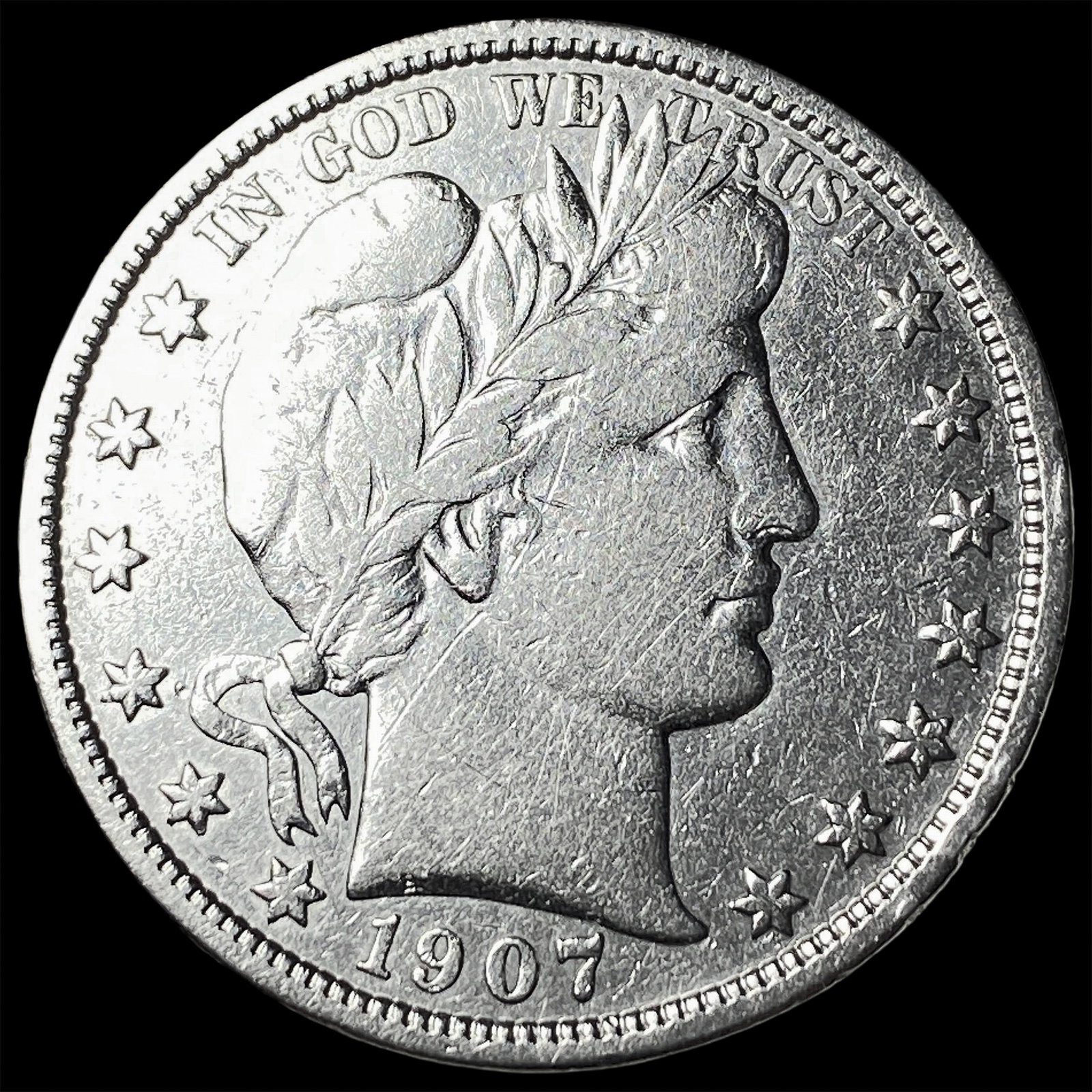 1907-D Silver Barber Half Dollar CLOSELY UNCIRCULATED (1 of 2)