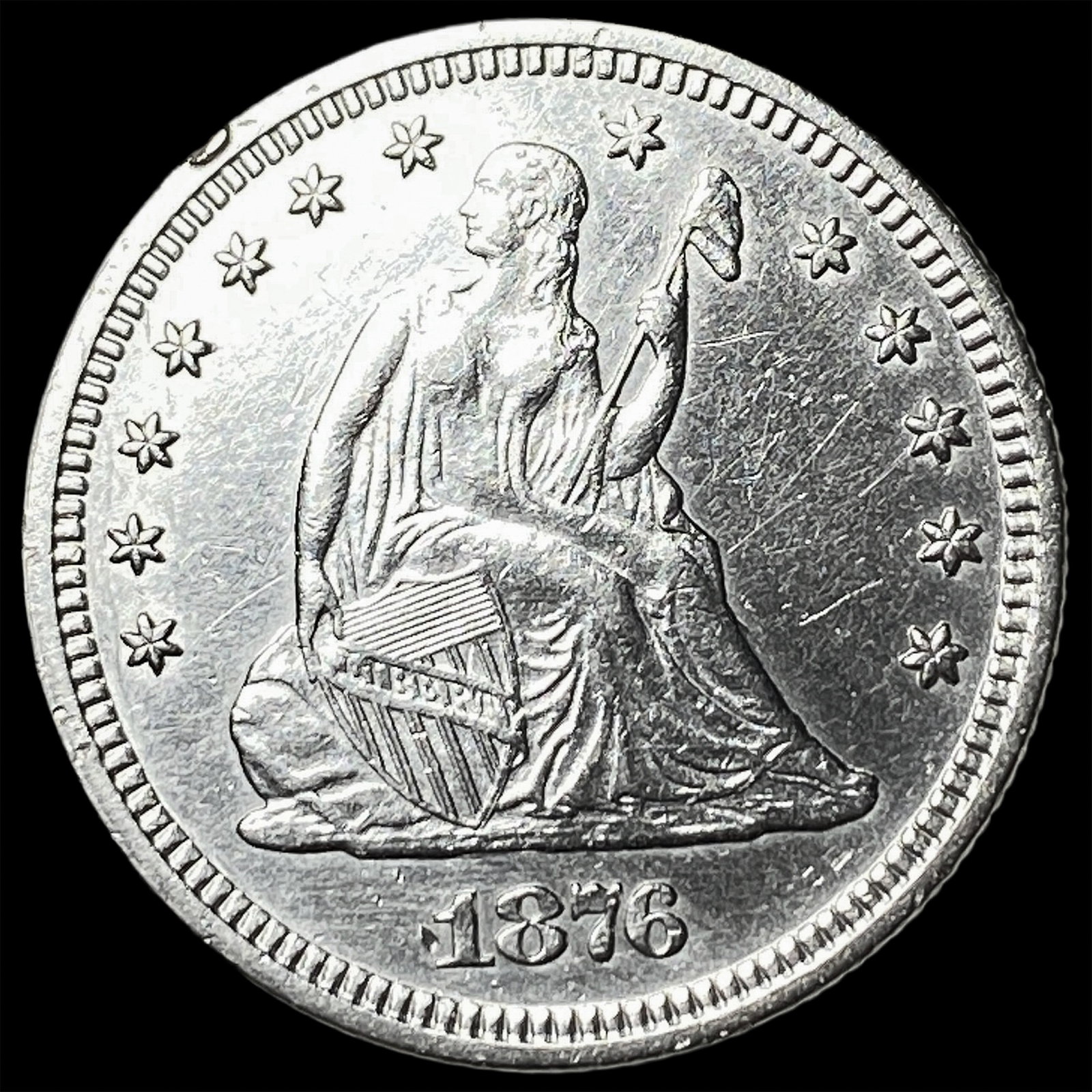 1876 Seated Liberty Quarter UNCIRCULATED (1 of 2)
