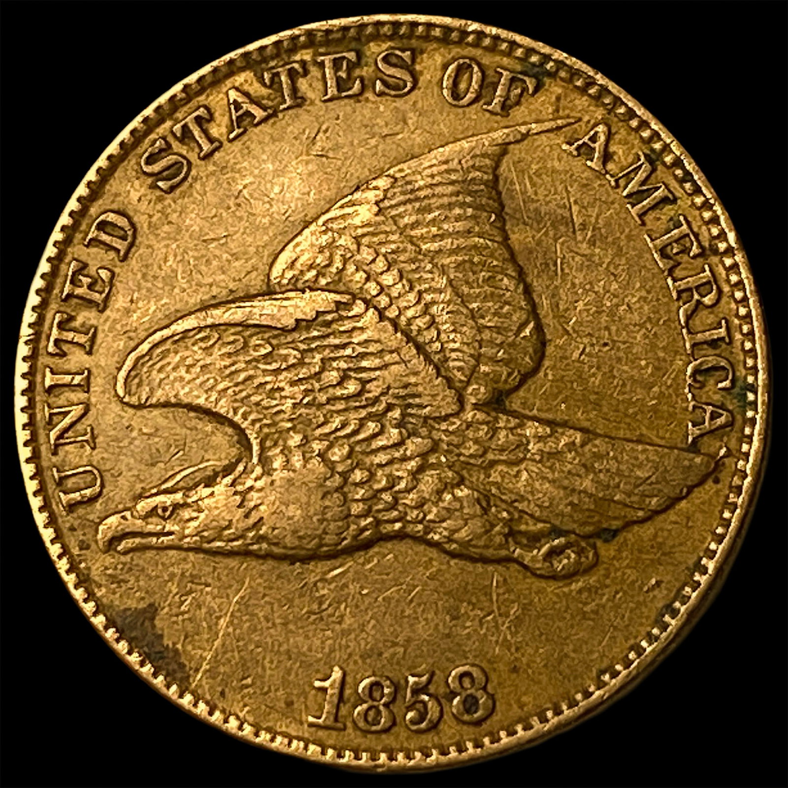 1858 Copper-Nickel Flying Eagle Cent CLOSELY UNCIRCULATED (1 of 2)