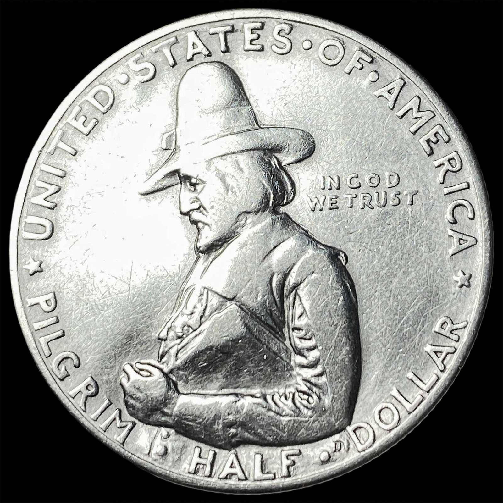 1920 Silver Pilgrim Half Dollar CLOSELY UNCIRCULATED (1 of 2)