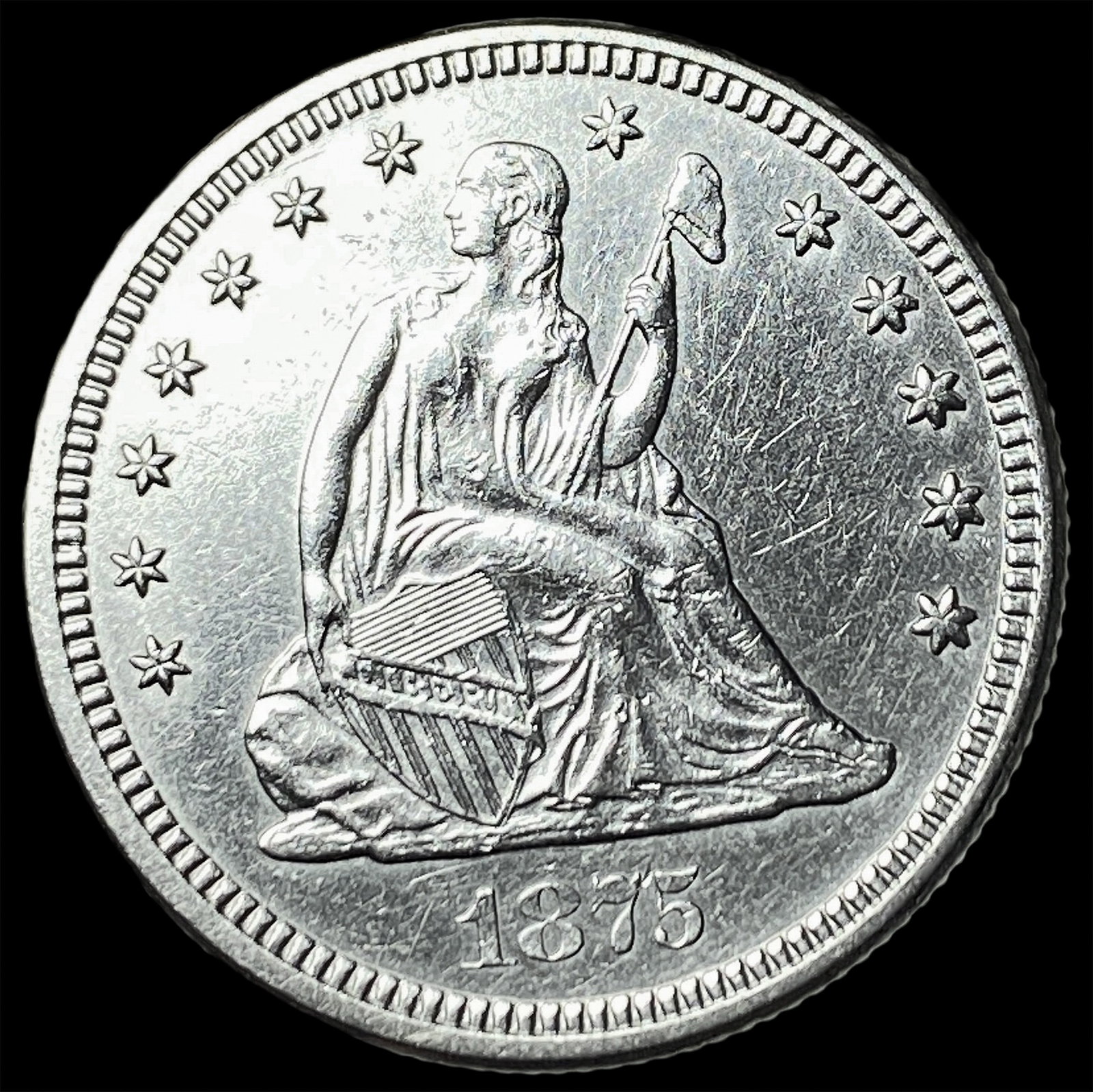 1875 Seated Liberty Quarter UNCIRCULATED (1 of 2)