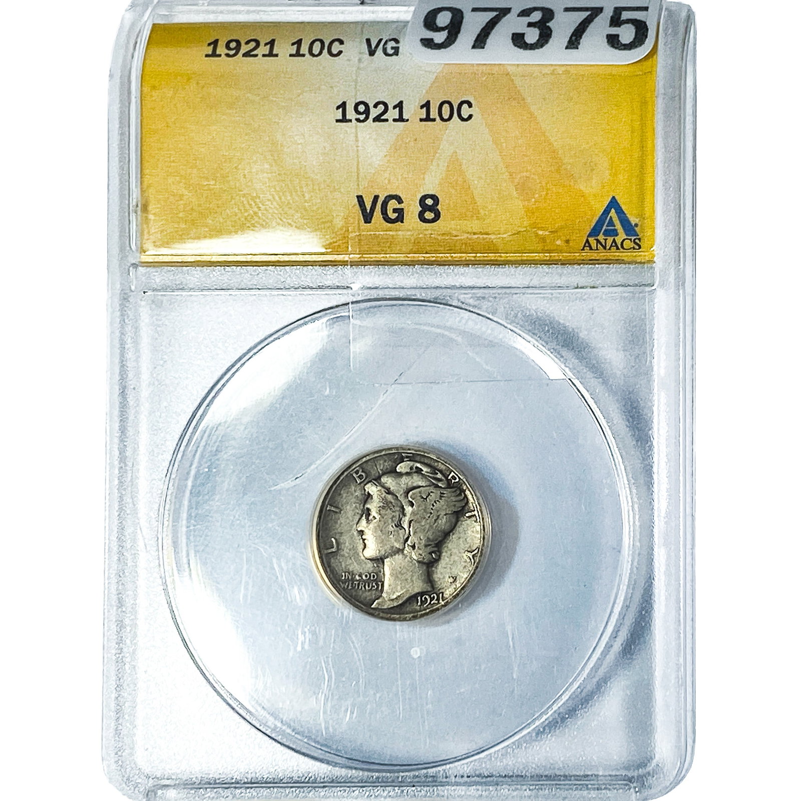 1921 Mercury Silver Dime ANACS VG8 (1 of 2)