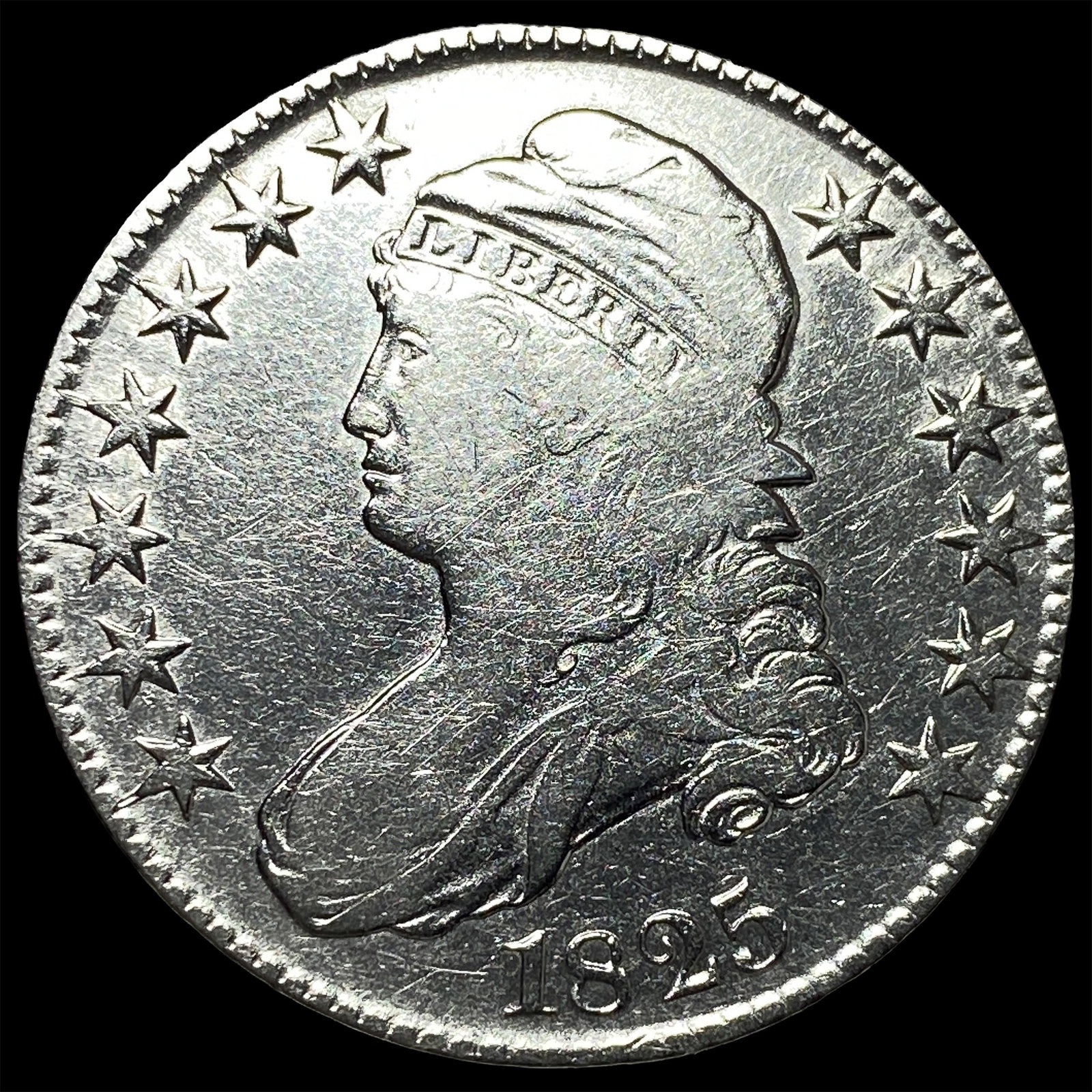 1825 Capped Bust Half Dollar ABOUT UNCIRCULATED: 1825 Capped Bust Half Dollar ABOUT UNCIRCULATED