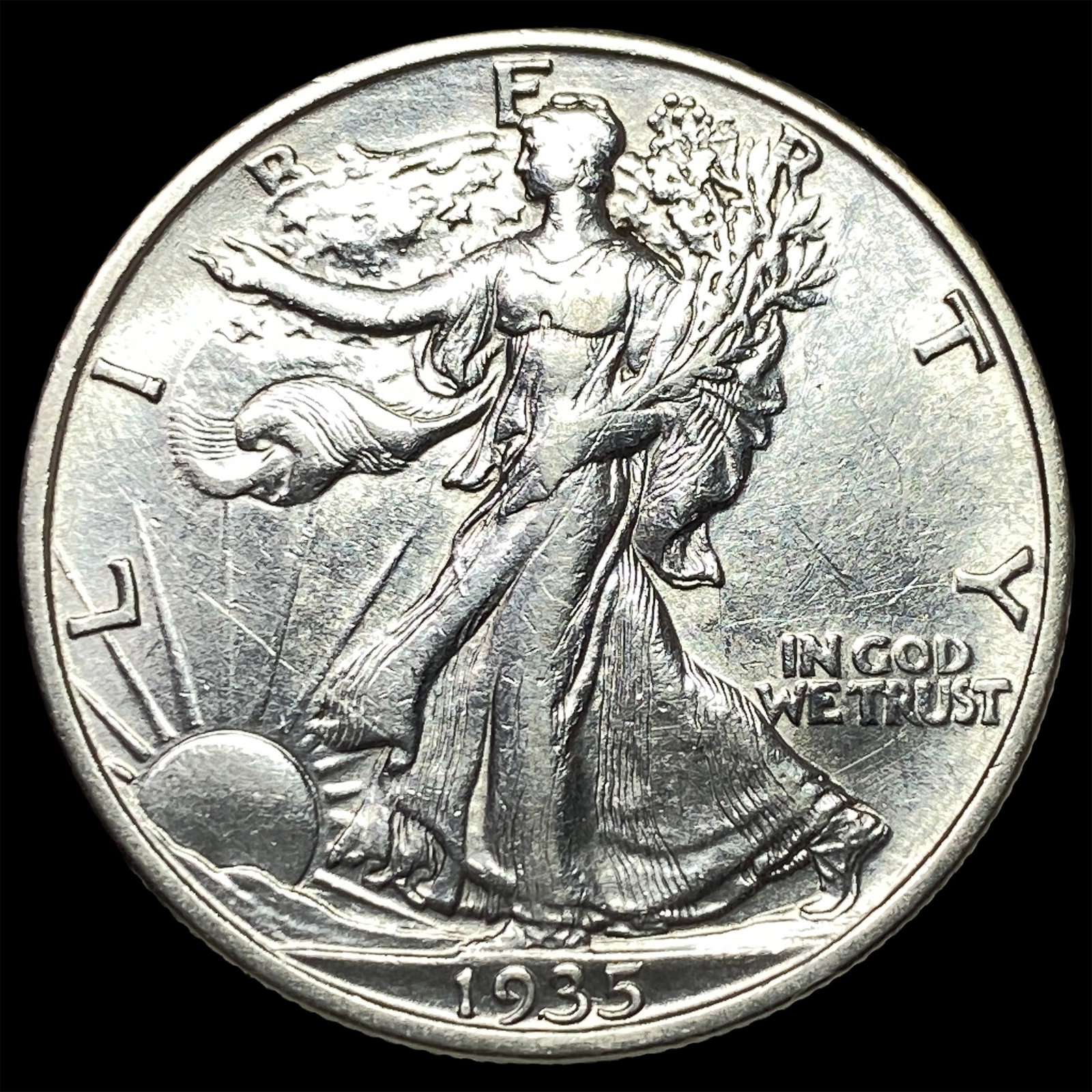 1935-S Silver Walking Liberty Half Dollar UNCIRCULATED (1 of 2)