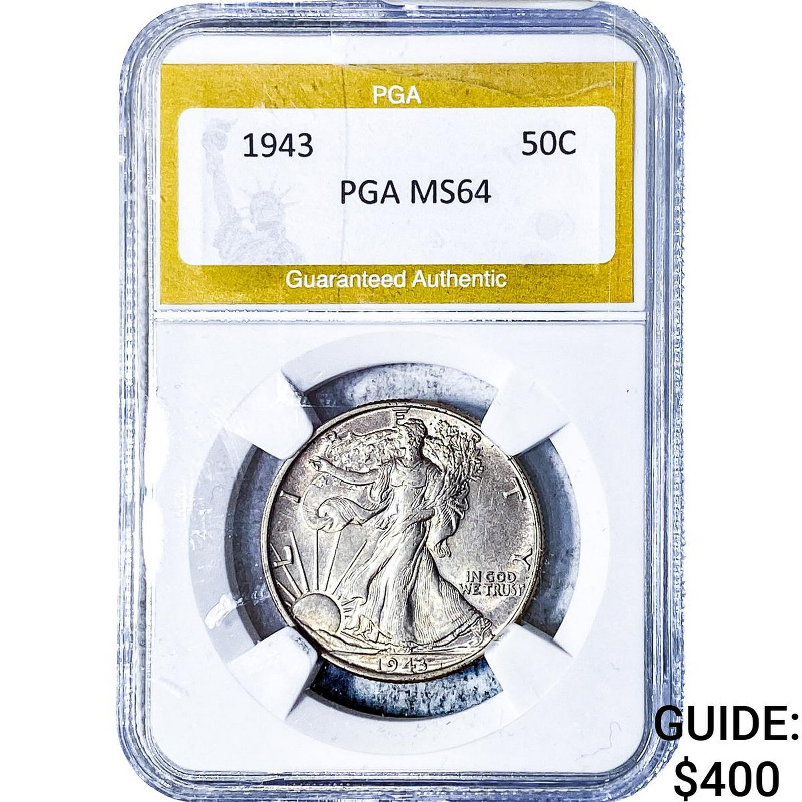 1943 Walking Liberty Half Dollar PGA MS64: 1943 Walking Liberty Half Dollar PGA MS64