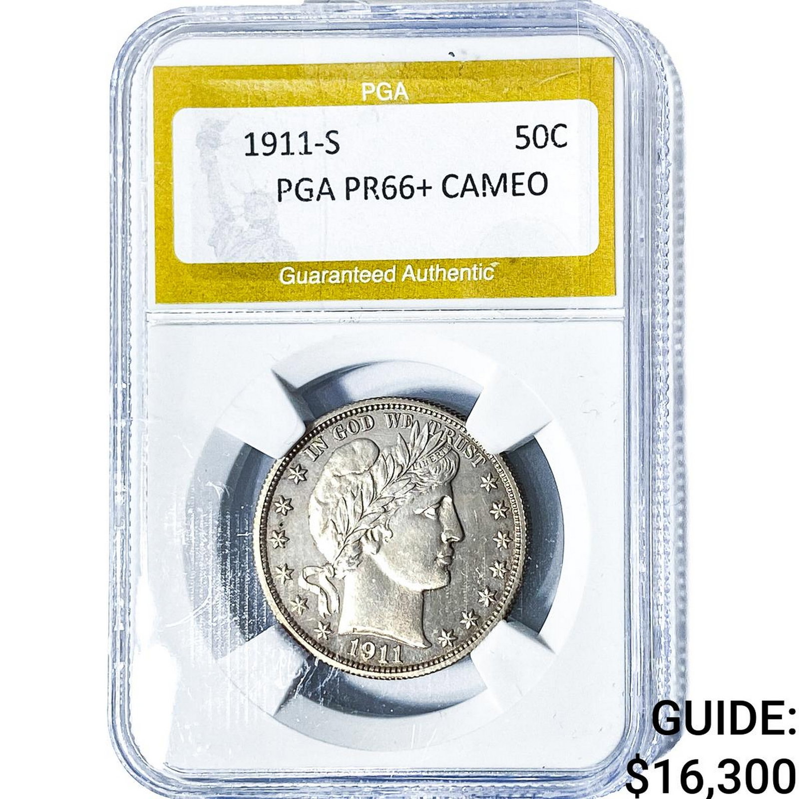 1911-S Barber Half Dollar PGA PR66+ Cameo (1 of 2)