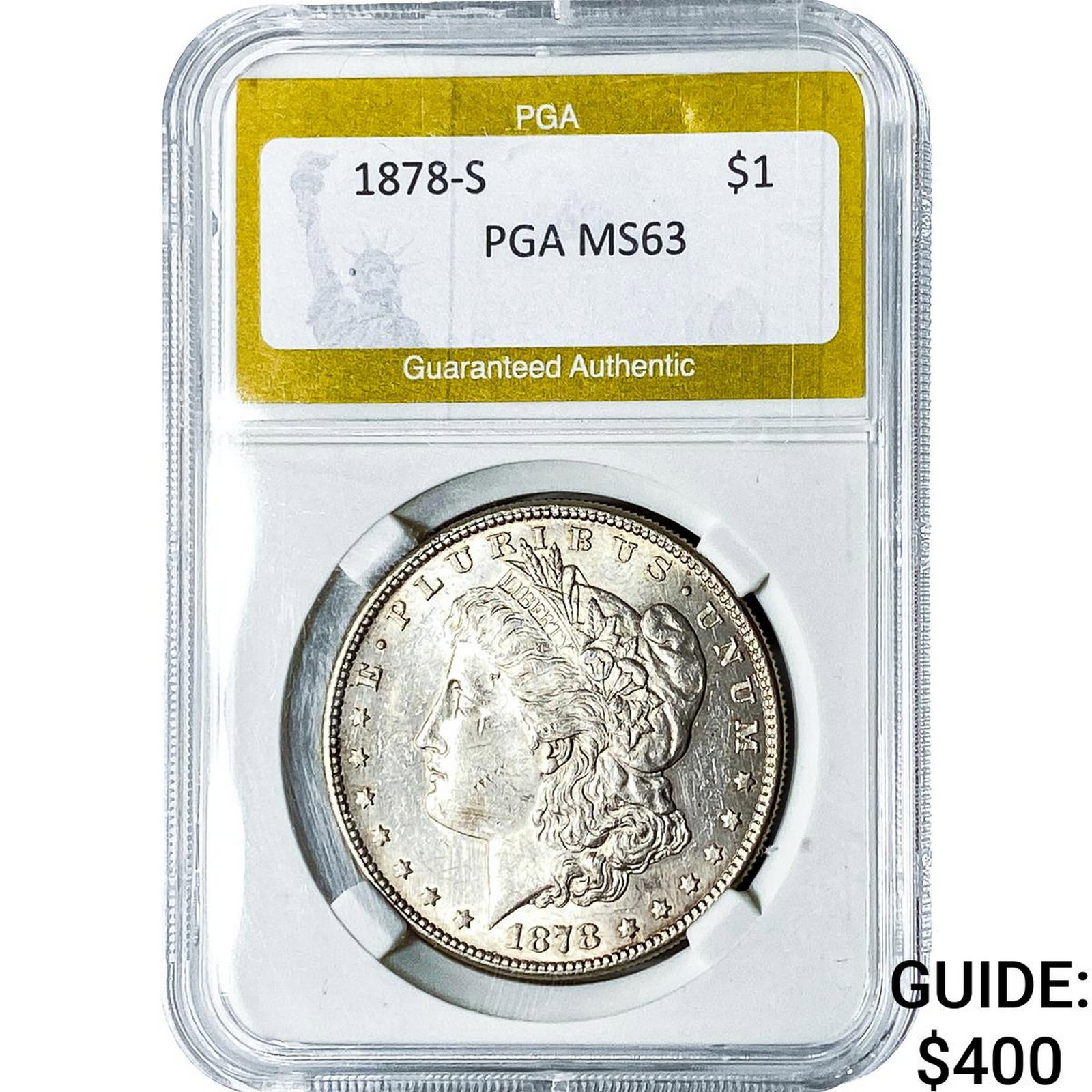 1878-S Morgan Silver Dollar PGA MS63: 1878-S Morgan Silver Dollar PGA MS63
