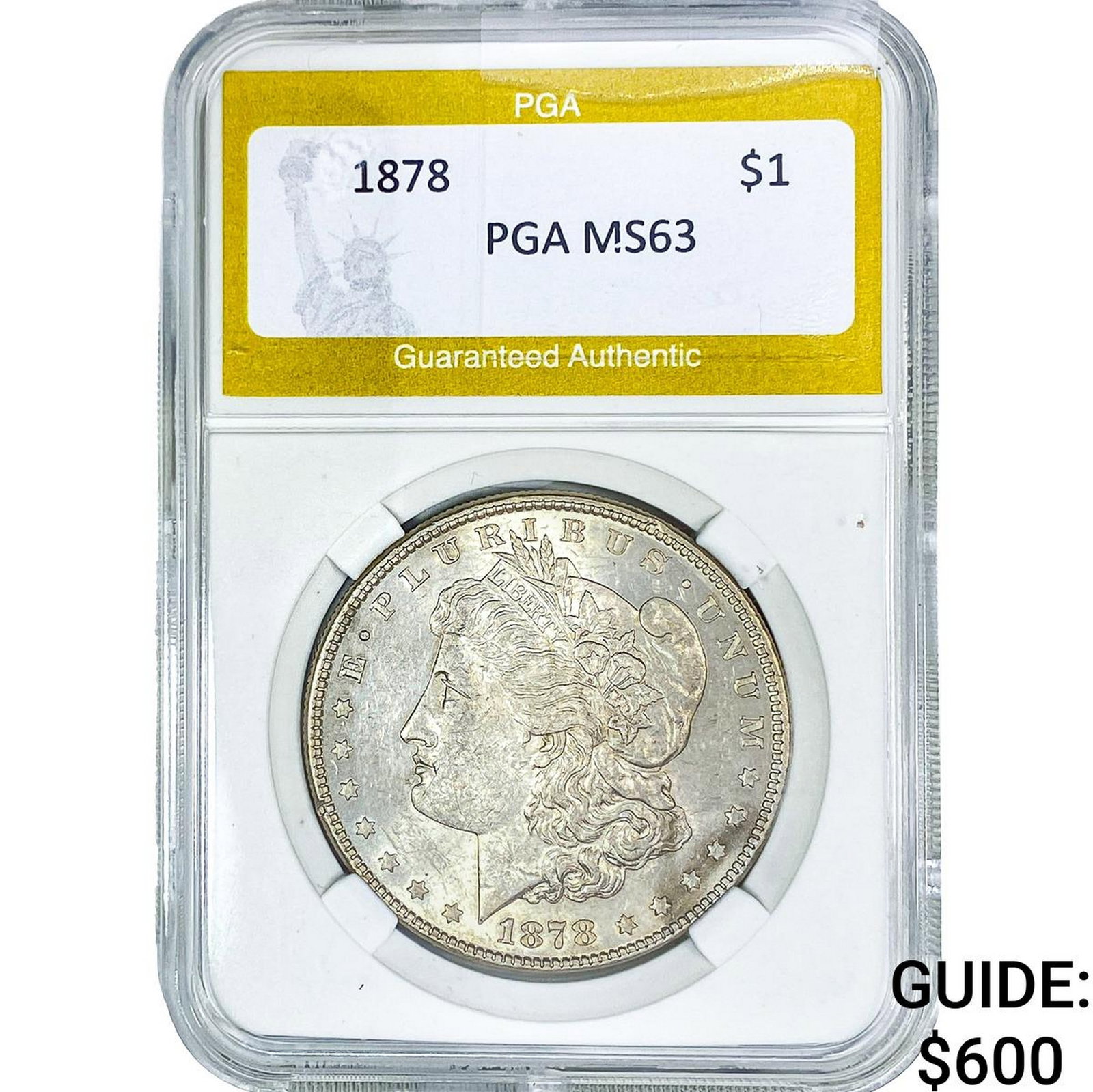 1878 Morgan Silver Dollar PGA MS63: 1878 Morgan Silver Dollar PGA MS63