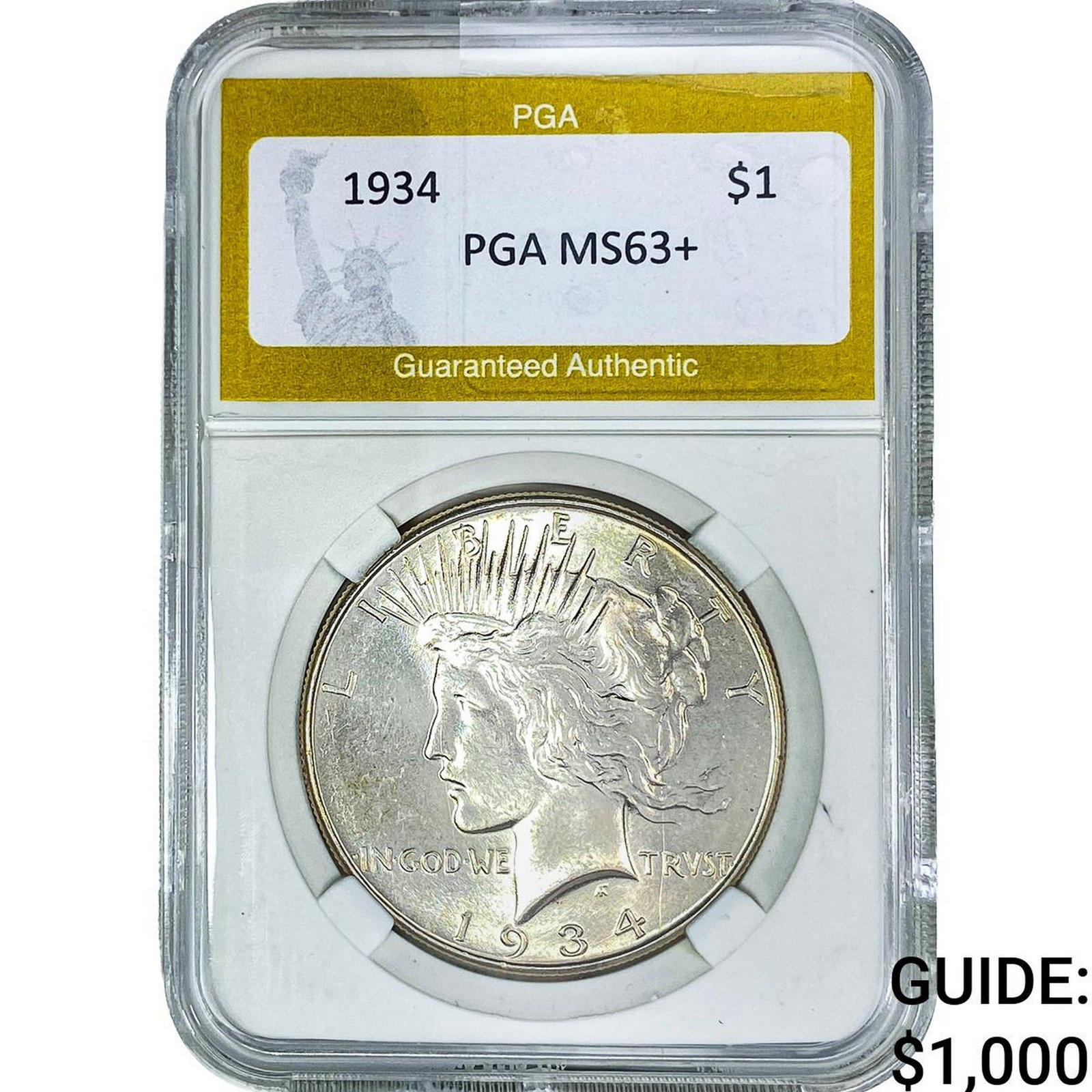 1934 Silver Peace Dollar PGA MS63+ (1 of 2)