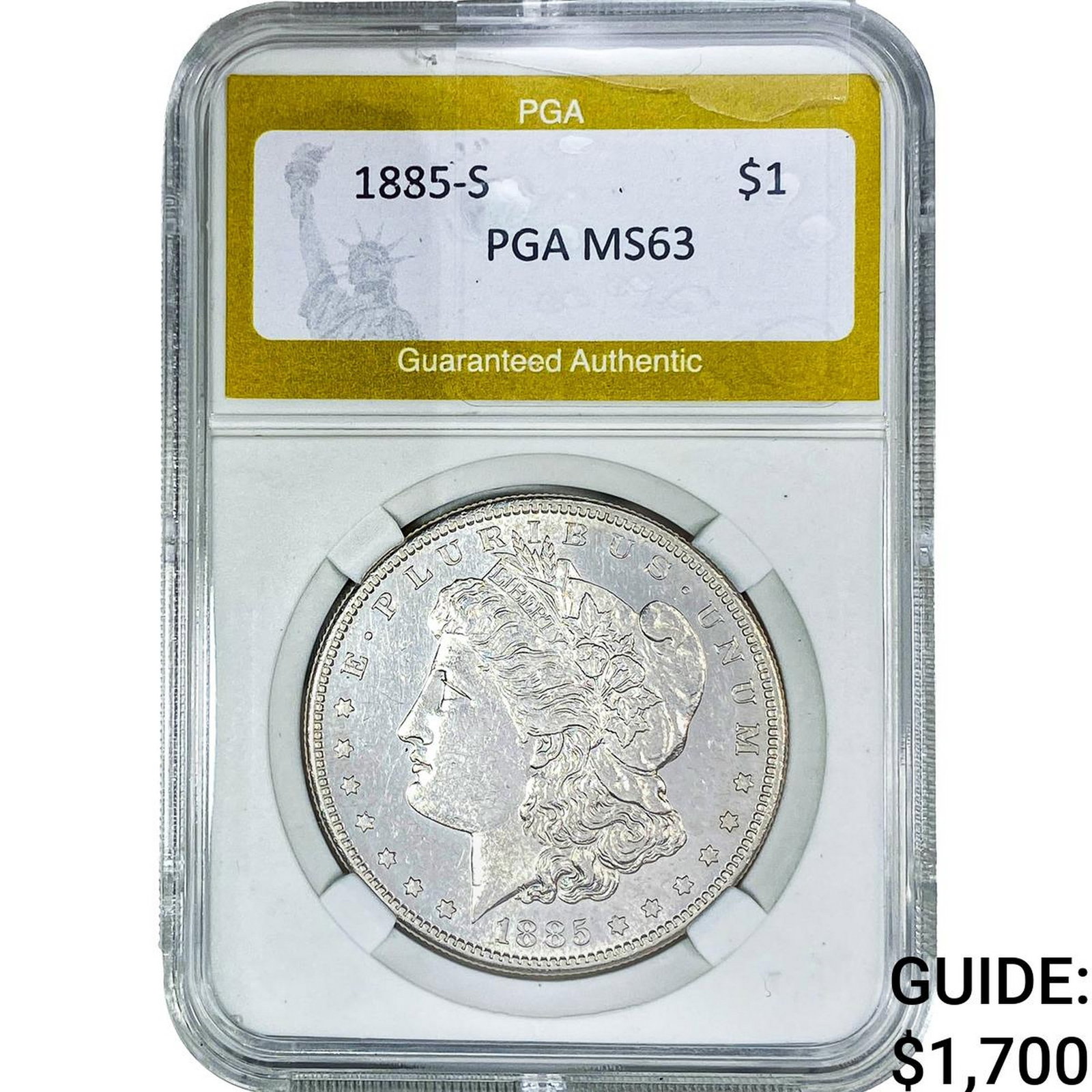 1885-S Morgan Silver Dollar PGA MS63 (1 of 2)