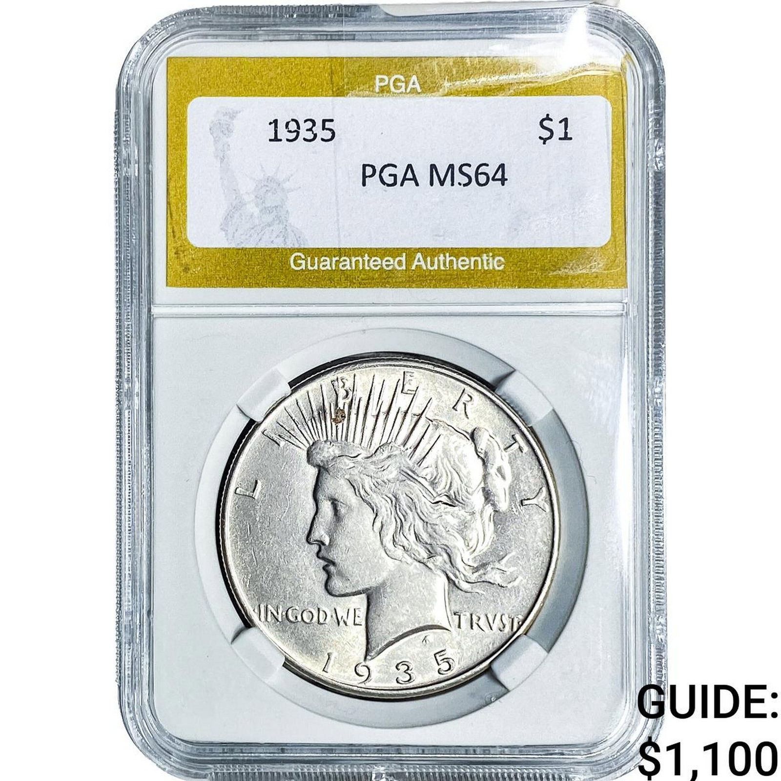 1935 Silver Peace Dollar PGA MS64: 1935 Silver Peace Dollar PGA MS64