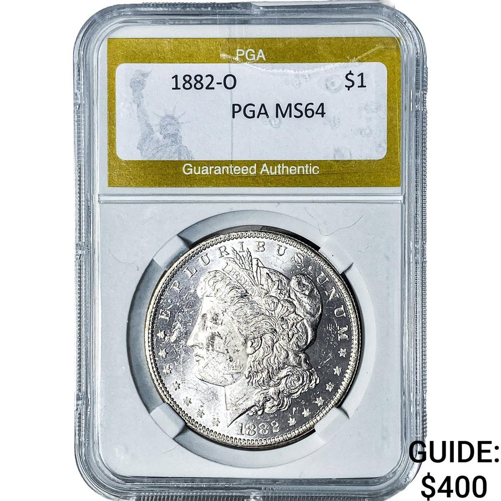 1882-O Morgan Silver Dollar PGA MS64: 1882-O Morgan Silver Dollar PGA MS64