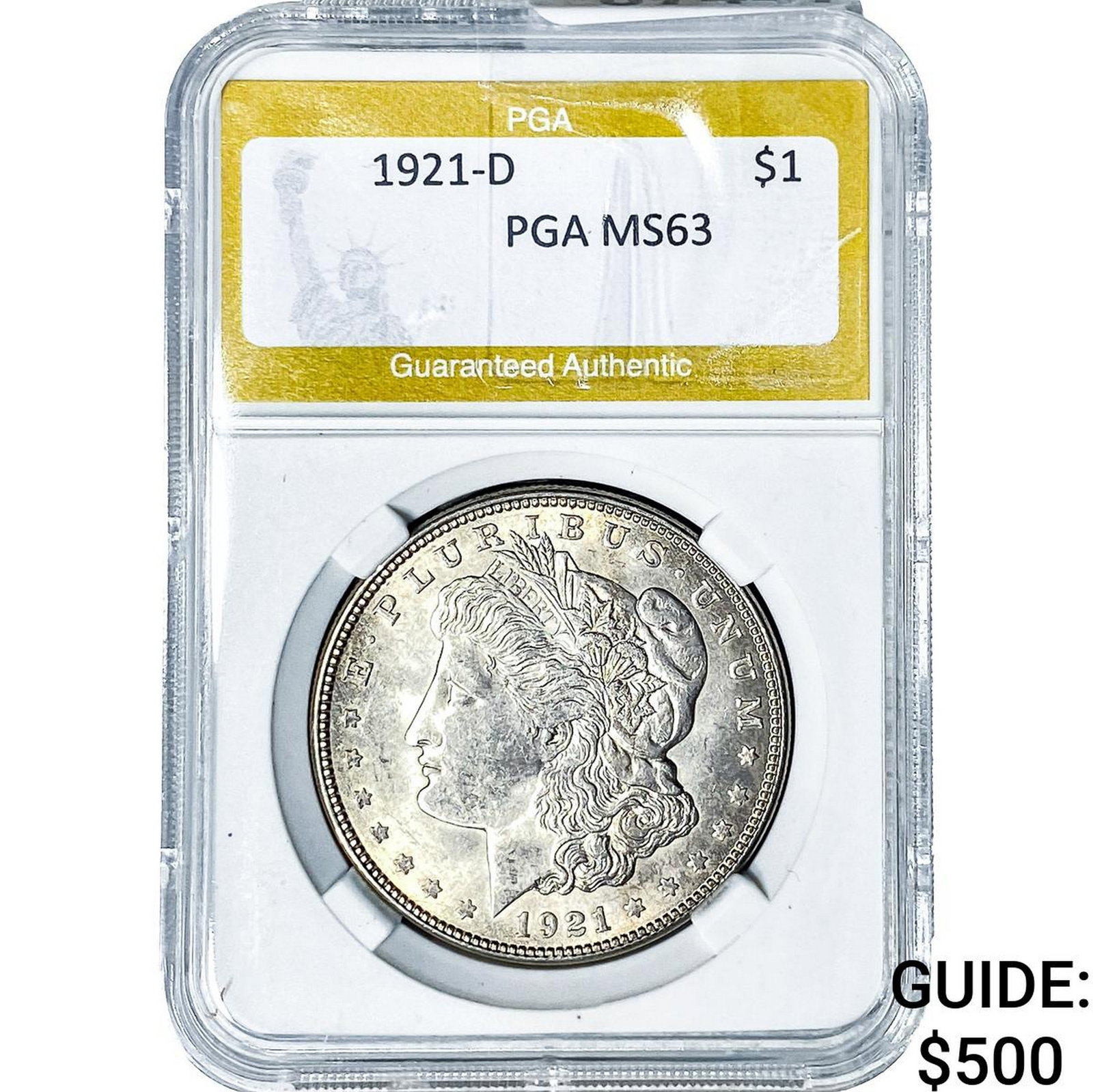 1921-D Morgan Silver Dollar PGA MS63 (1 of 2)
