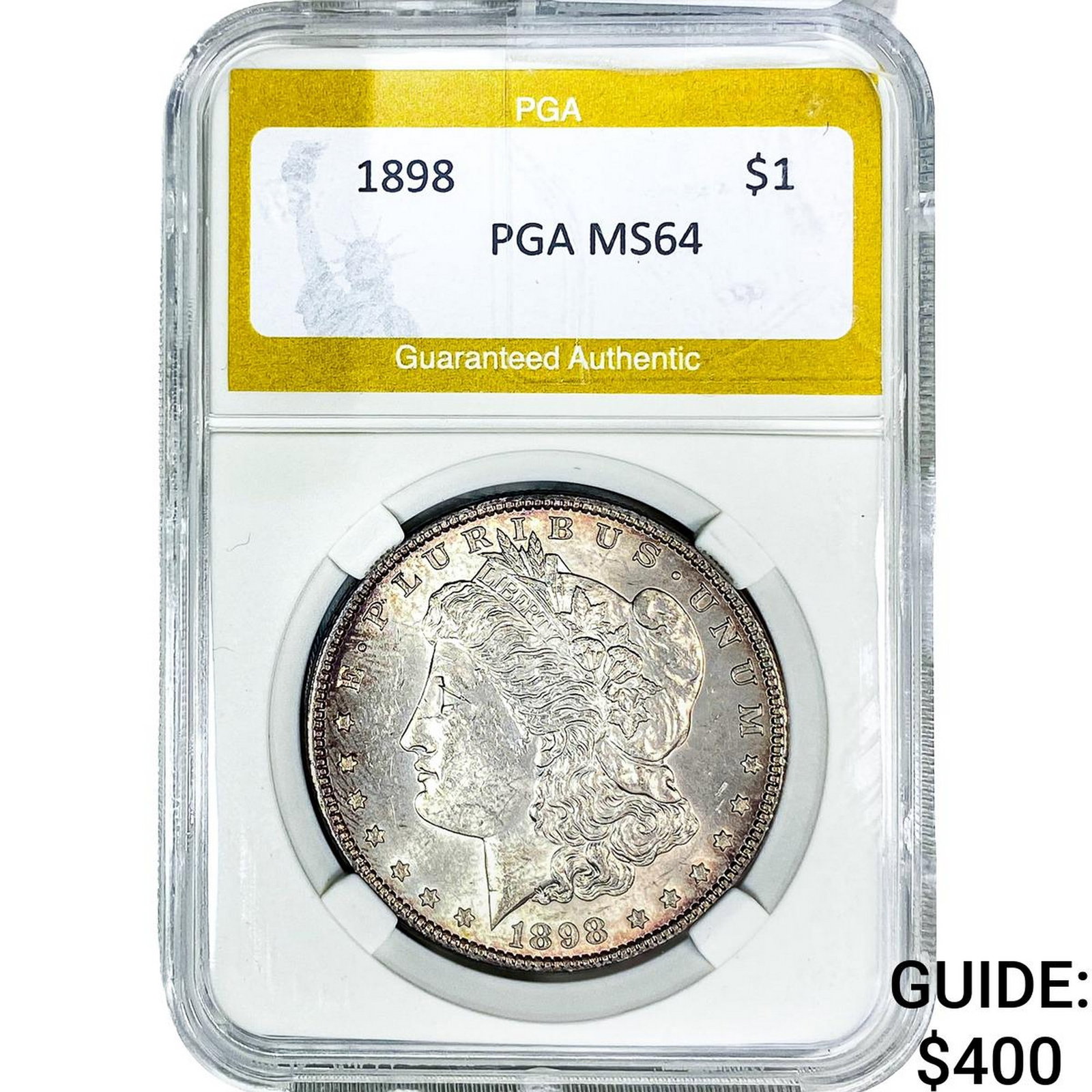 1898 Morgan Silver Dollar PGA MS64: 1898 Morgan Silver Dollar PGA MS64