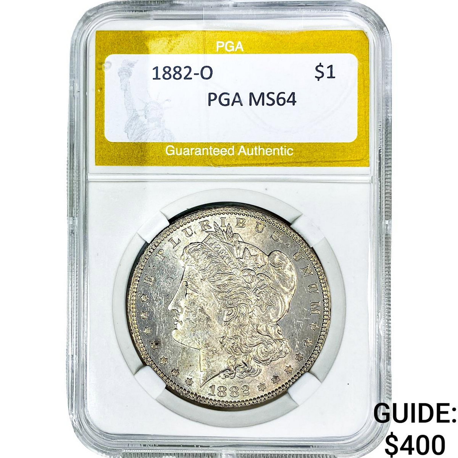 1882-O Morgan Silver Dollar PGA MS64: 1882-O Morgan Silver Dollar PGA MS64