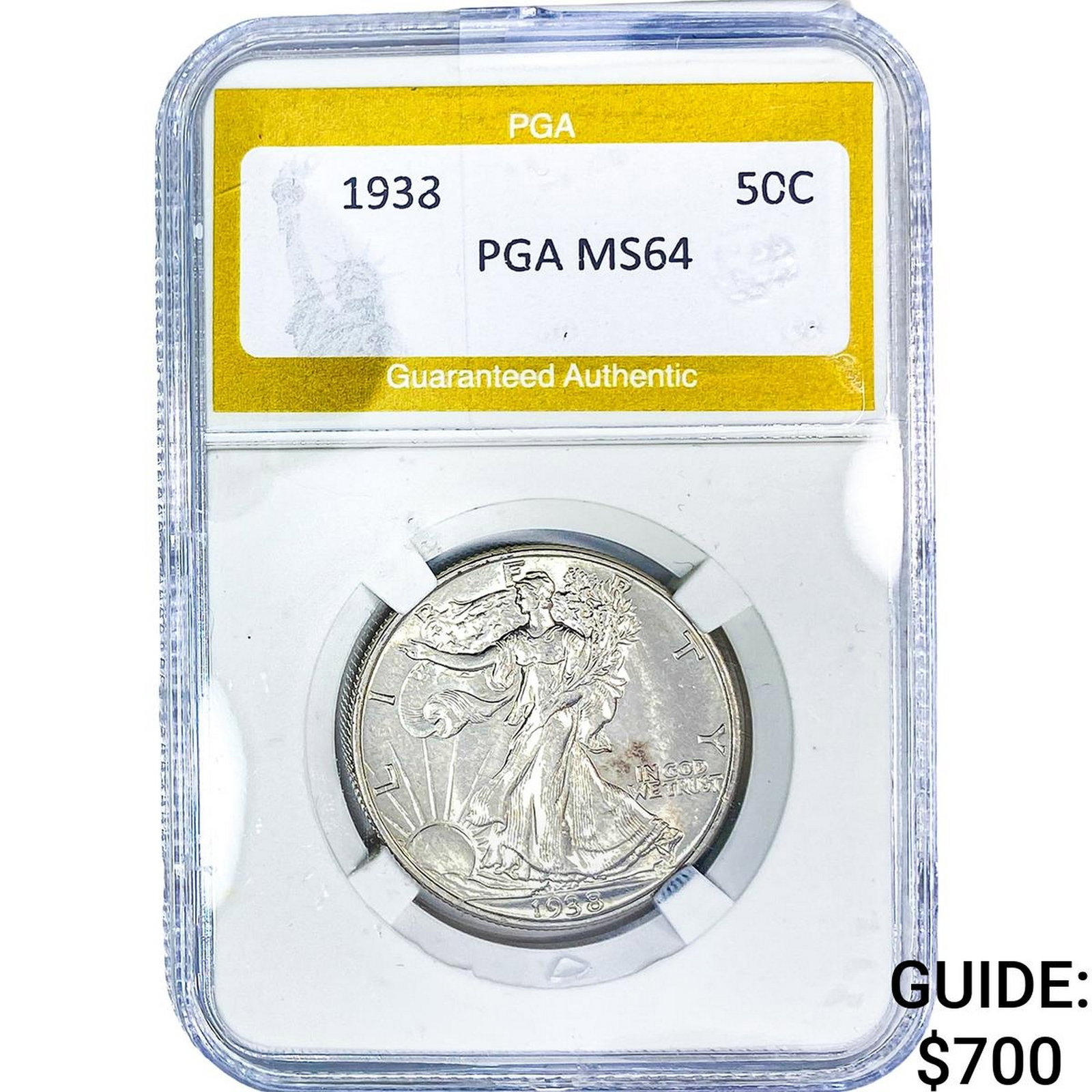 1938 Walking Liberty Half Dollar PGA MS64: 1938 Walking Liberty Half Dollar PGA MS64