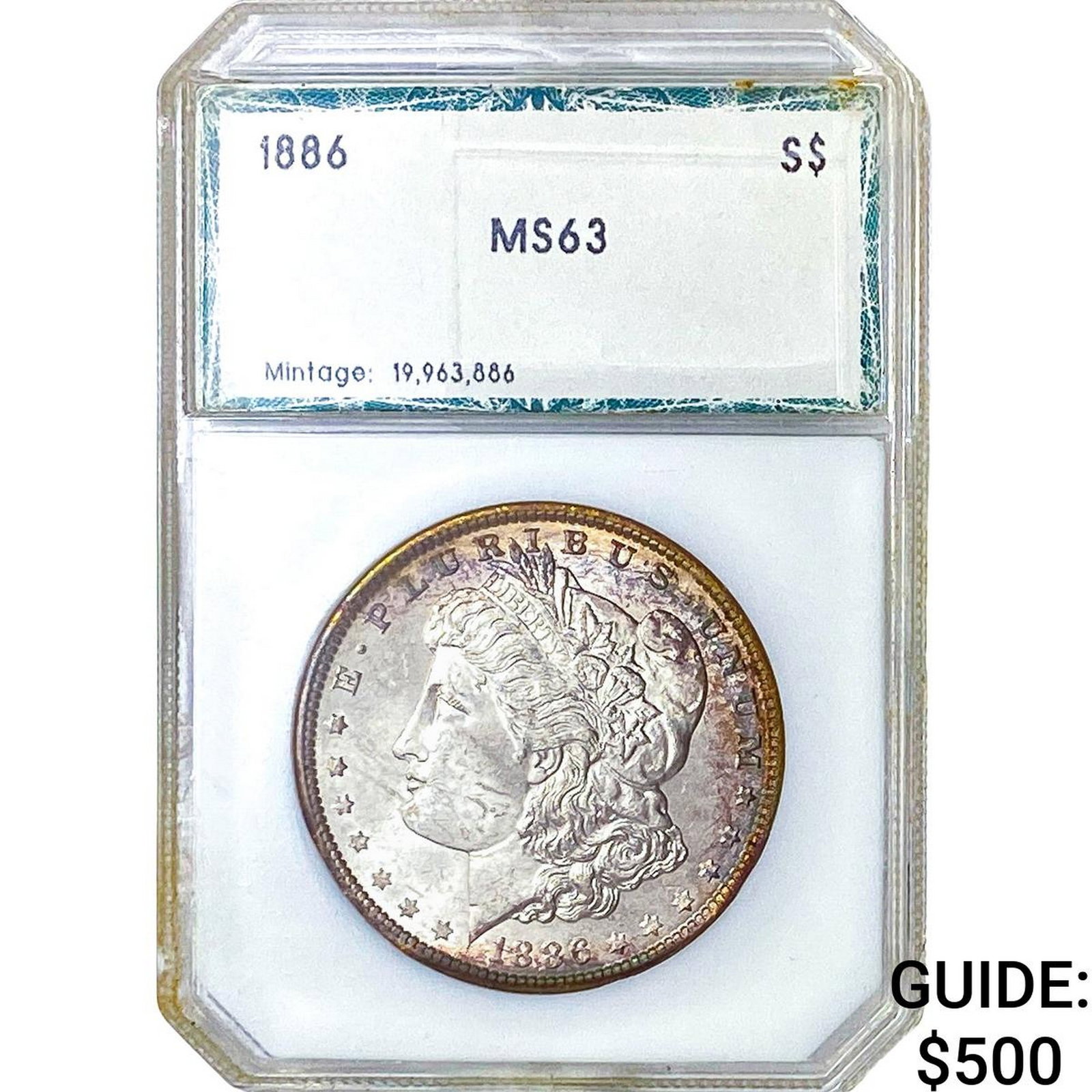 1886 Morgan Silver Dollar PCI MS63: 1886 Morgan Silver Dollar PCI MS63