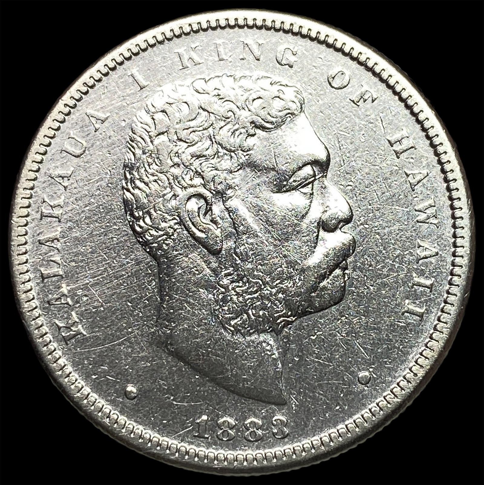 1883 Hawaii Silver 1/2 Dollar ABOUT UNCIRCULATED: 1883 Hawaii Silver 1/2 Dollar ABOUT UNCIRCULATED