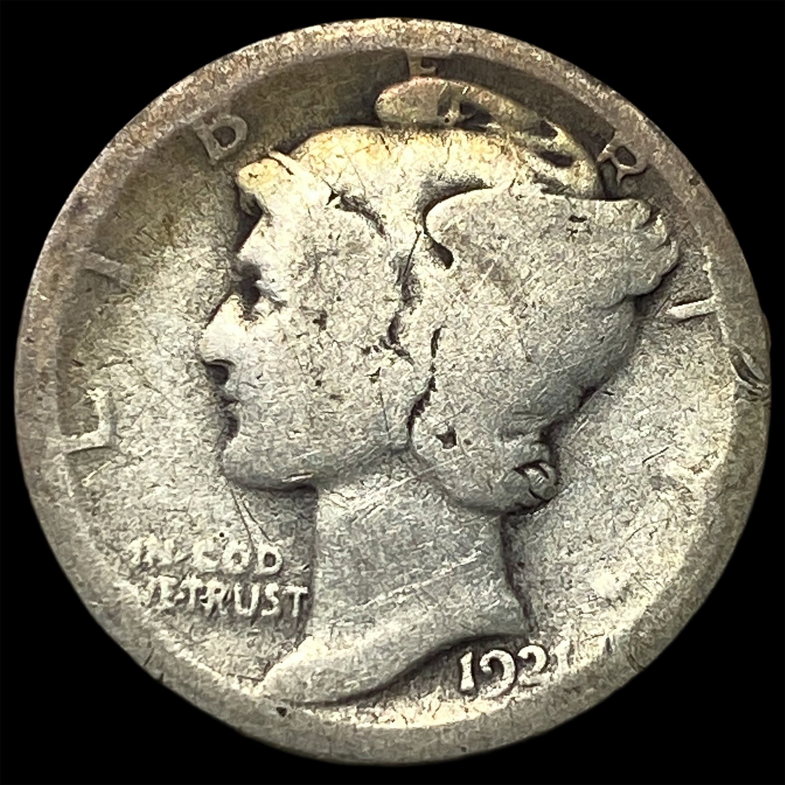 1921 Silver Mercury Dime LIGHTLY CIRCULATED (1 of 2)